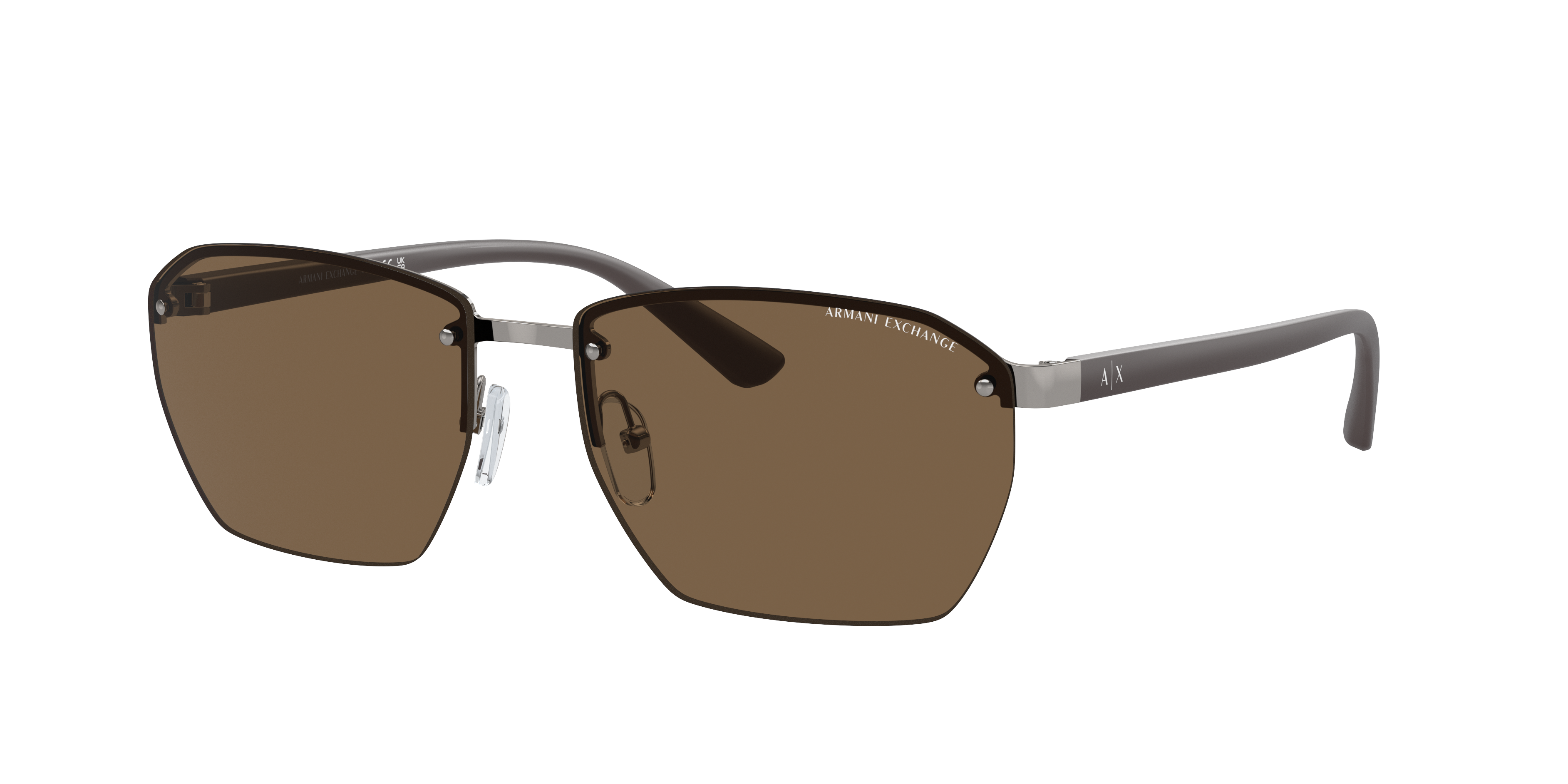 Armani Exchange Man Sunglass AX2048S -  Frame color: Shiny Gunmetal, Lens color: Dark Brown
