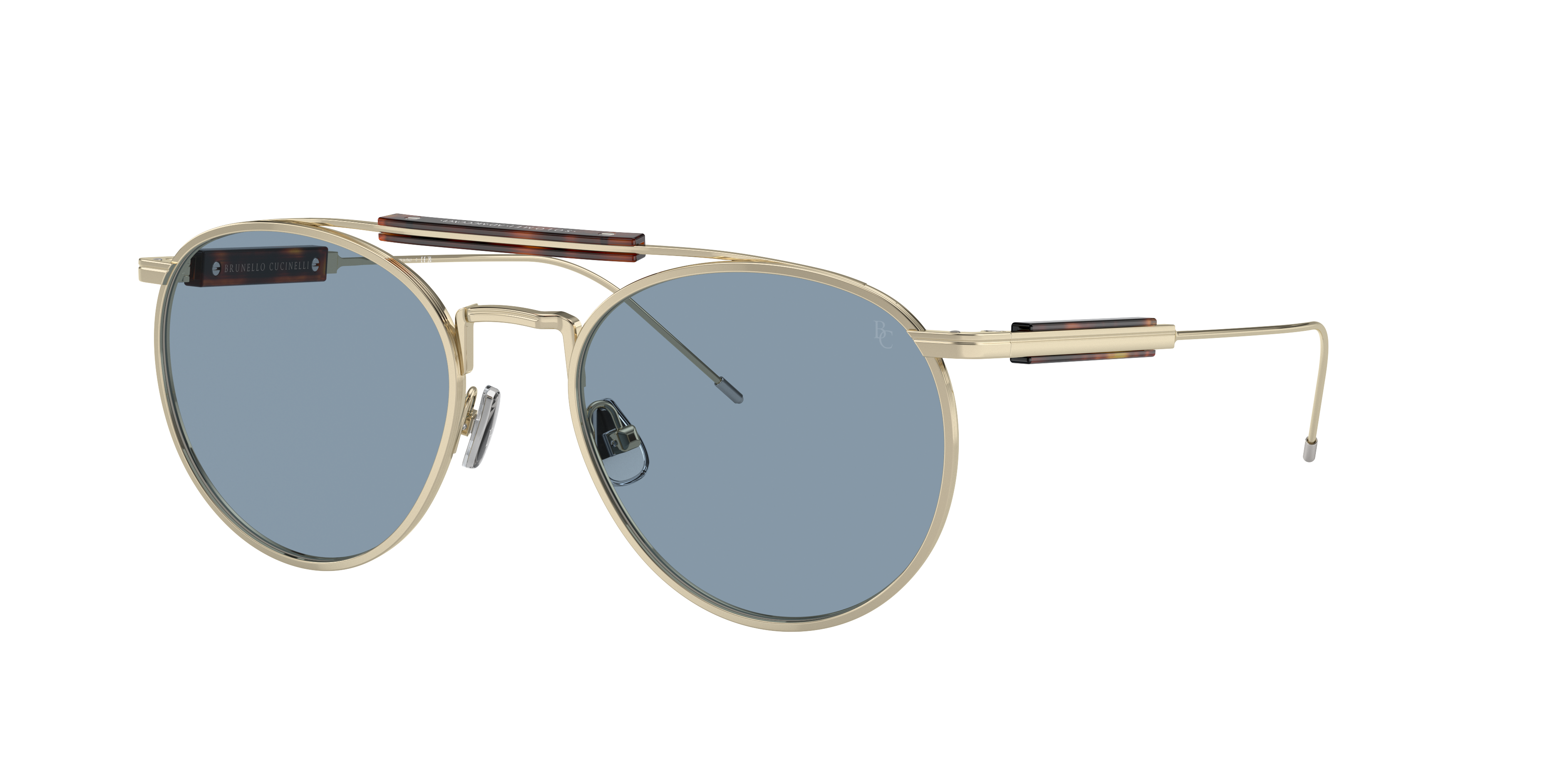 Brunello Cucinelli Unisex Sunglass BC2004ST -  Frame color: Gold, Lens color: Oceano