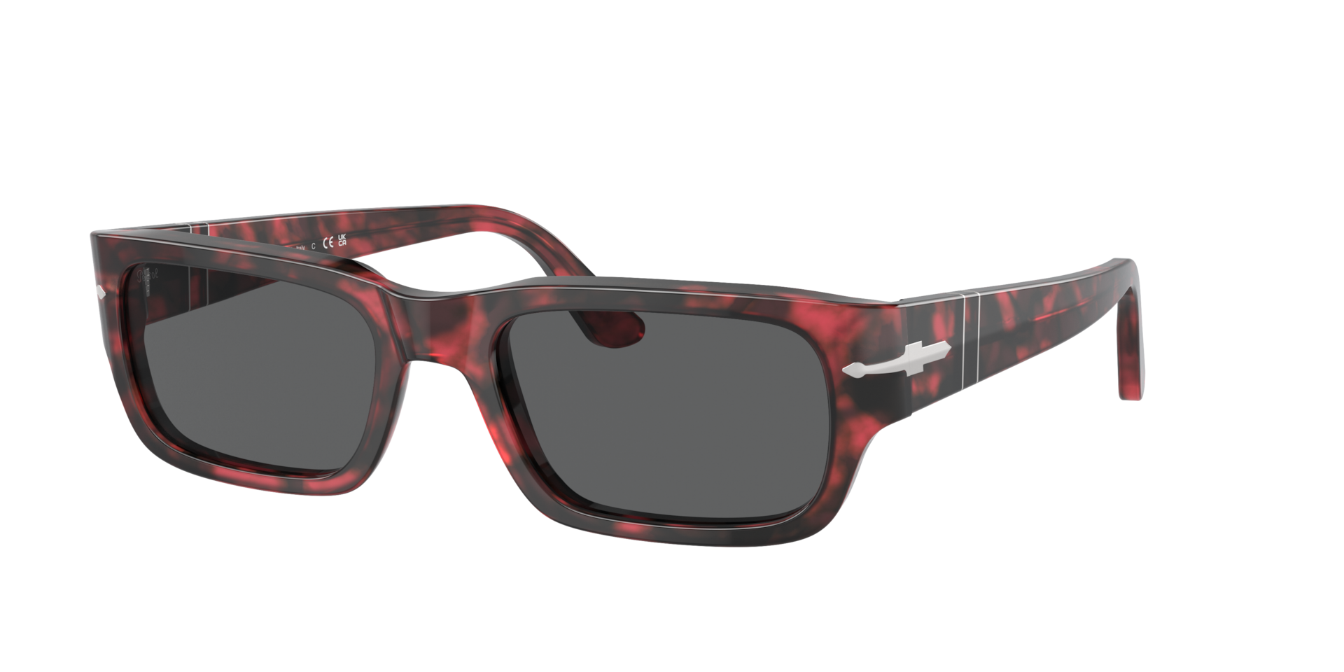 Persol Unisex Sunglass Adrien -  Frame color: Red Havana, Lens color: Dark Grey
