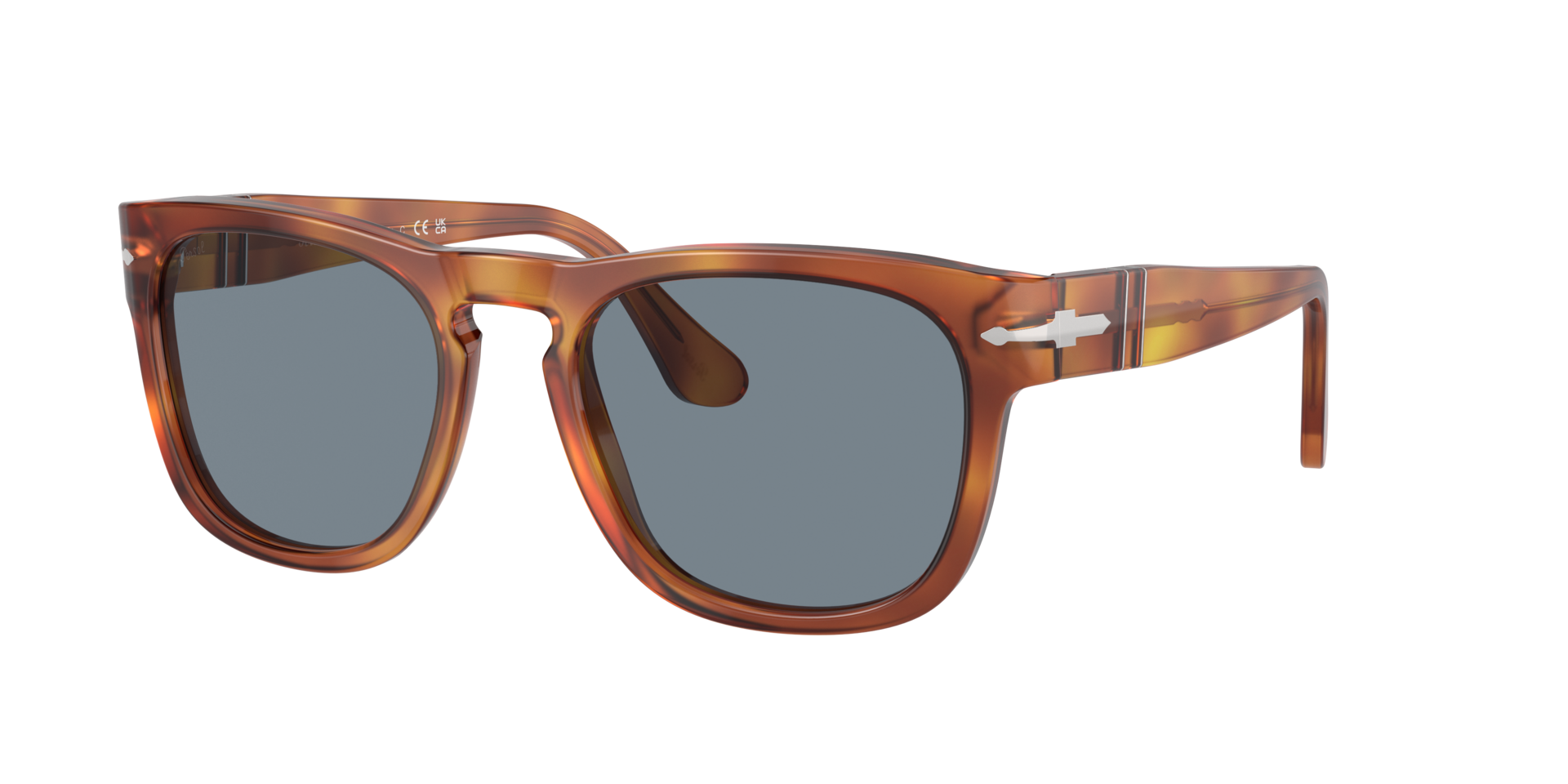 Persol Unisex Brown/Blue Po3333s Elio 96/56 Sunglasses Acetate Squared Normal - Image 2
