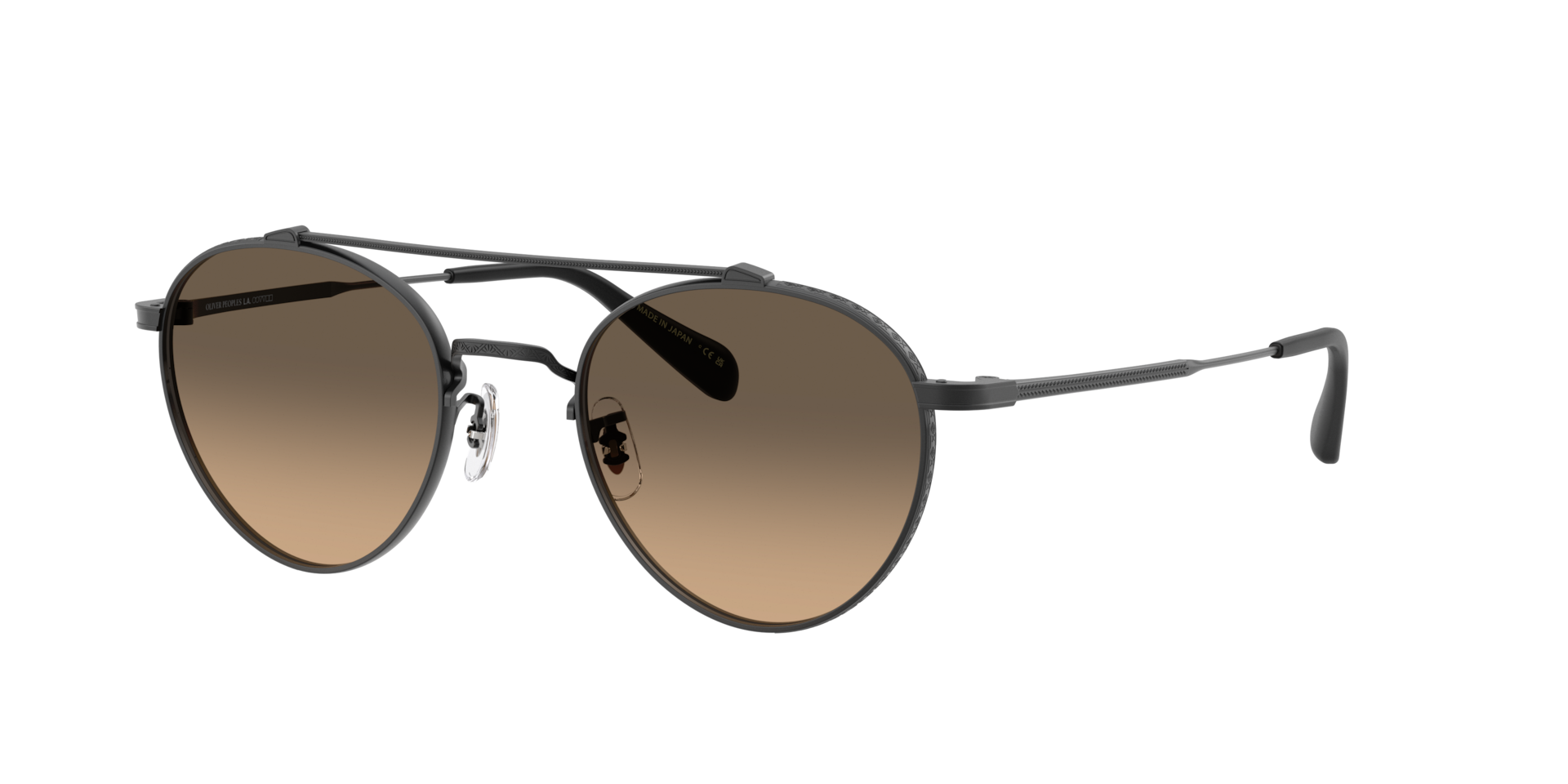 Oliver Peoples Mann Sunglass Brunner - Rahmenfarbe: Matt Schwarz, Linsenfarbe: Coastal Grey Gradient Polarized
