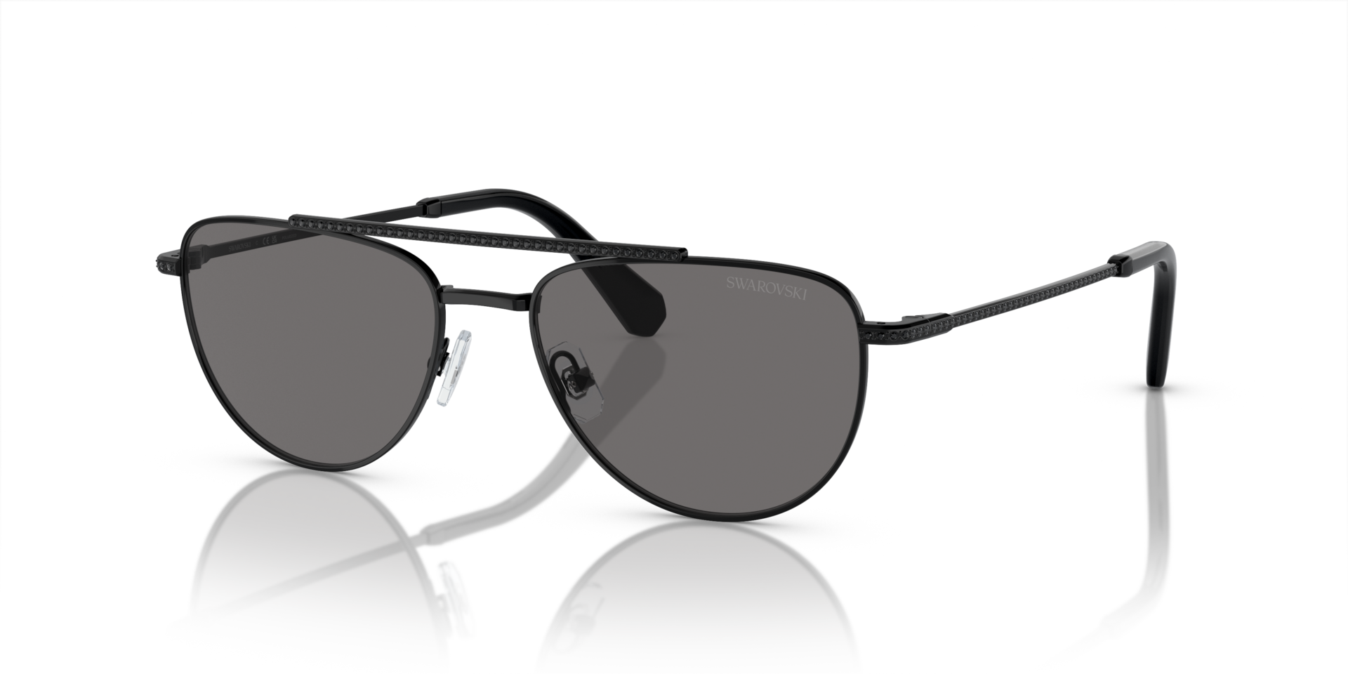 未使用　アランミクリ　スワロフスキー　クリスタル　サングラス　オーバーサイズ　黒 Swarovski SK7007 M (53 - 17) with Grey lenses and Black frame