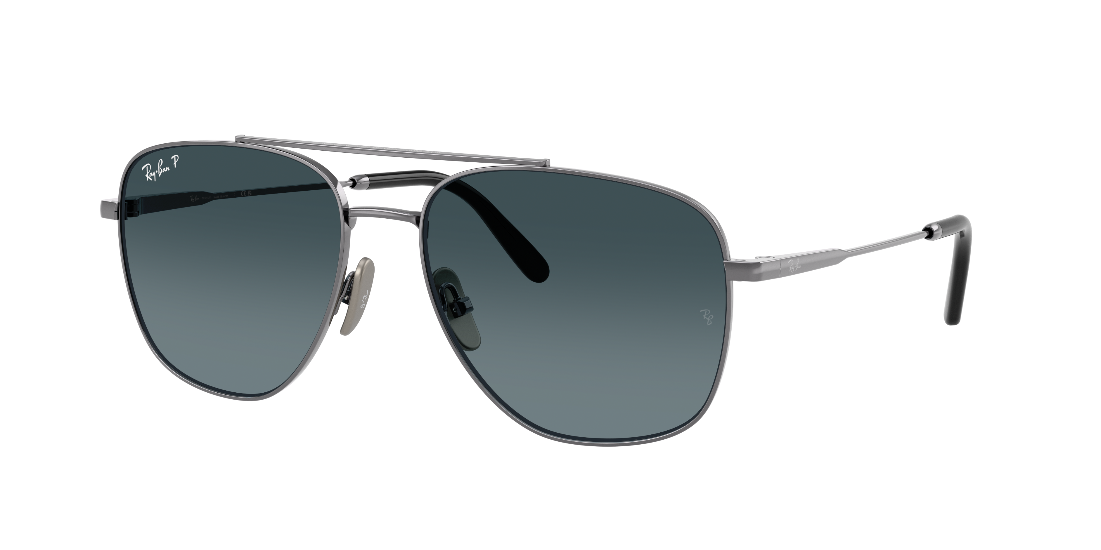 Ray-Ban Unisex Sunglass William Titanium -  Frame color: Gunmetal, Lens color: Blue Gradient Polarized