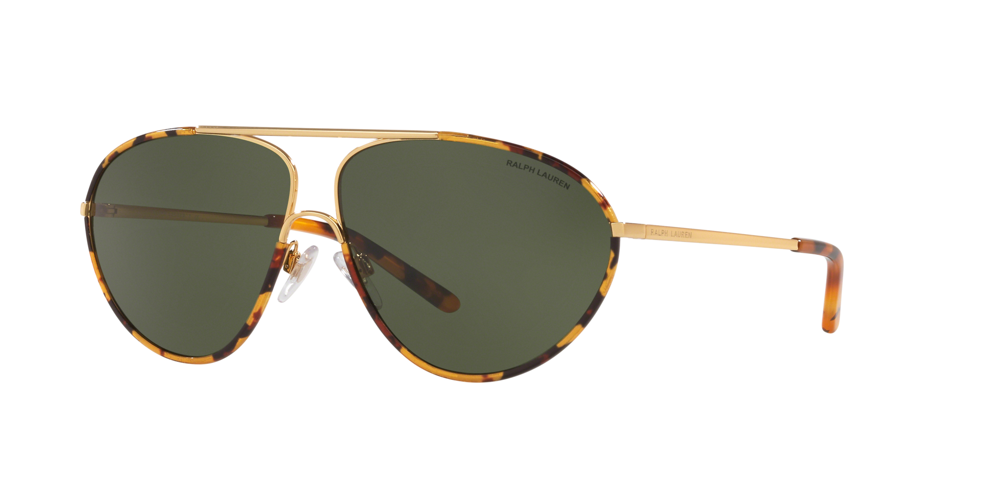 Ralph Lauren Femme Sunglass RL7066J - Couleur du Monture Shiny Gold Antique Havana Couleur de Lentille Vert bouteille 93 €