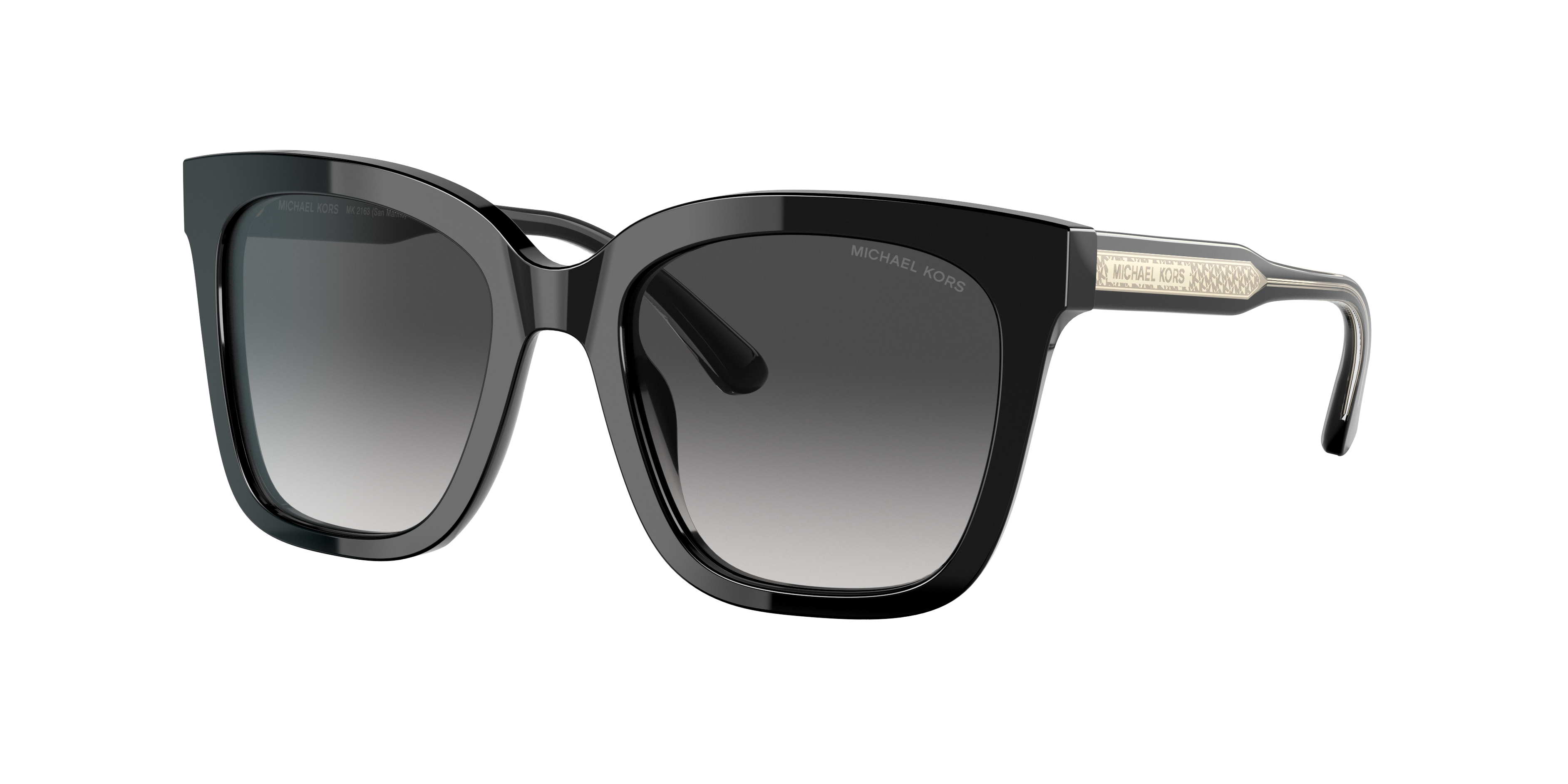 Michael Kors Woman Sunglass San Marino -  Frame color: Black, Lens color: Dark Grey Gradient
