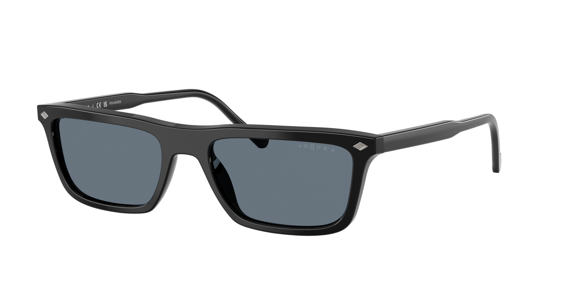 Vogue Eyewear Mann Sunglass VO5687S - Rahmenfarbe: Schwarz, Linsenfarbe: Blau Silber verspiegelt