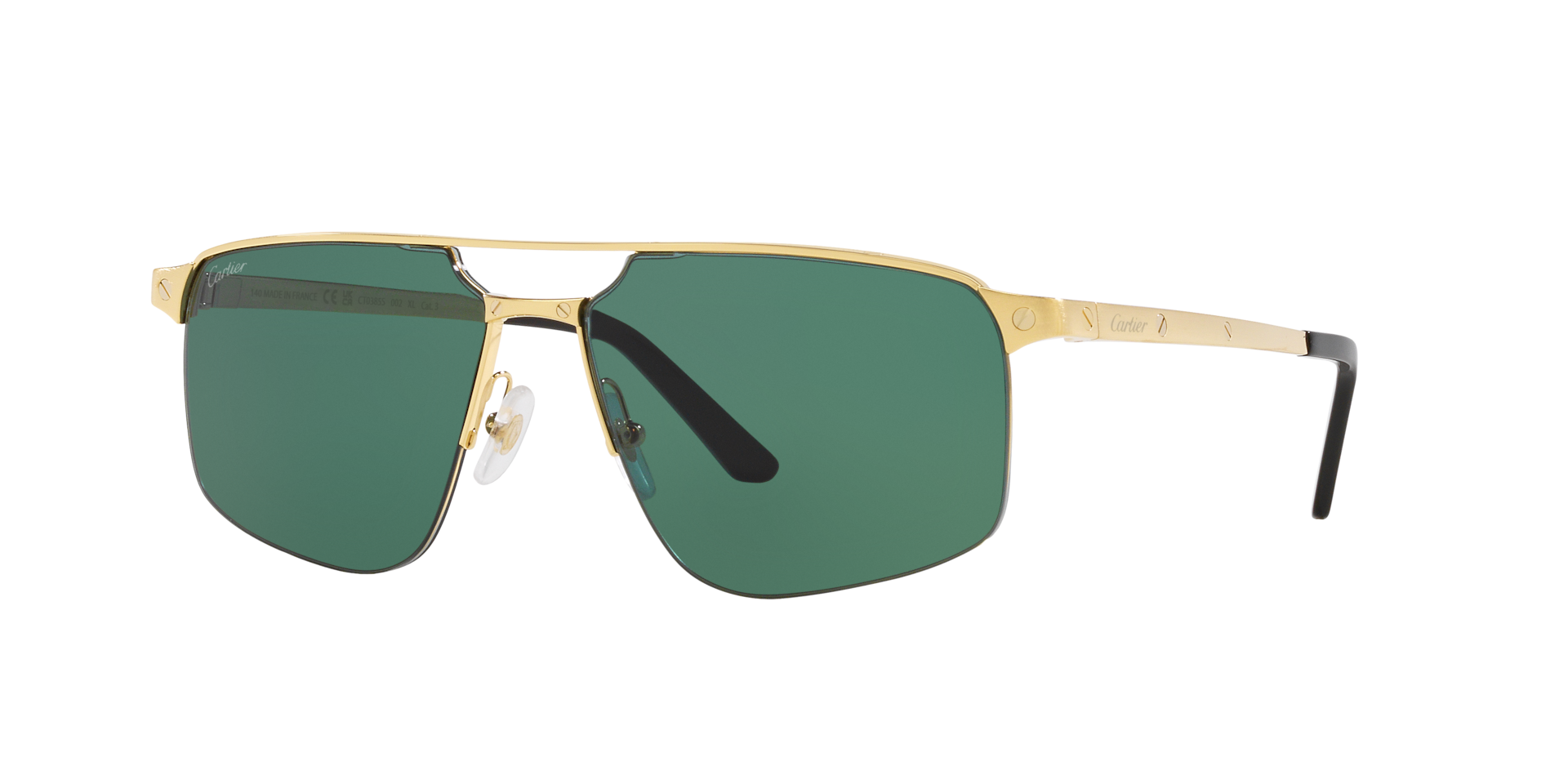Cartier Homme Sunglass CT0385S-002 - Couleur du Monture Or Couleur de Lentille Vert 1200 €