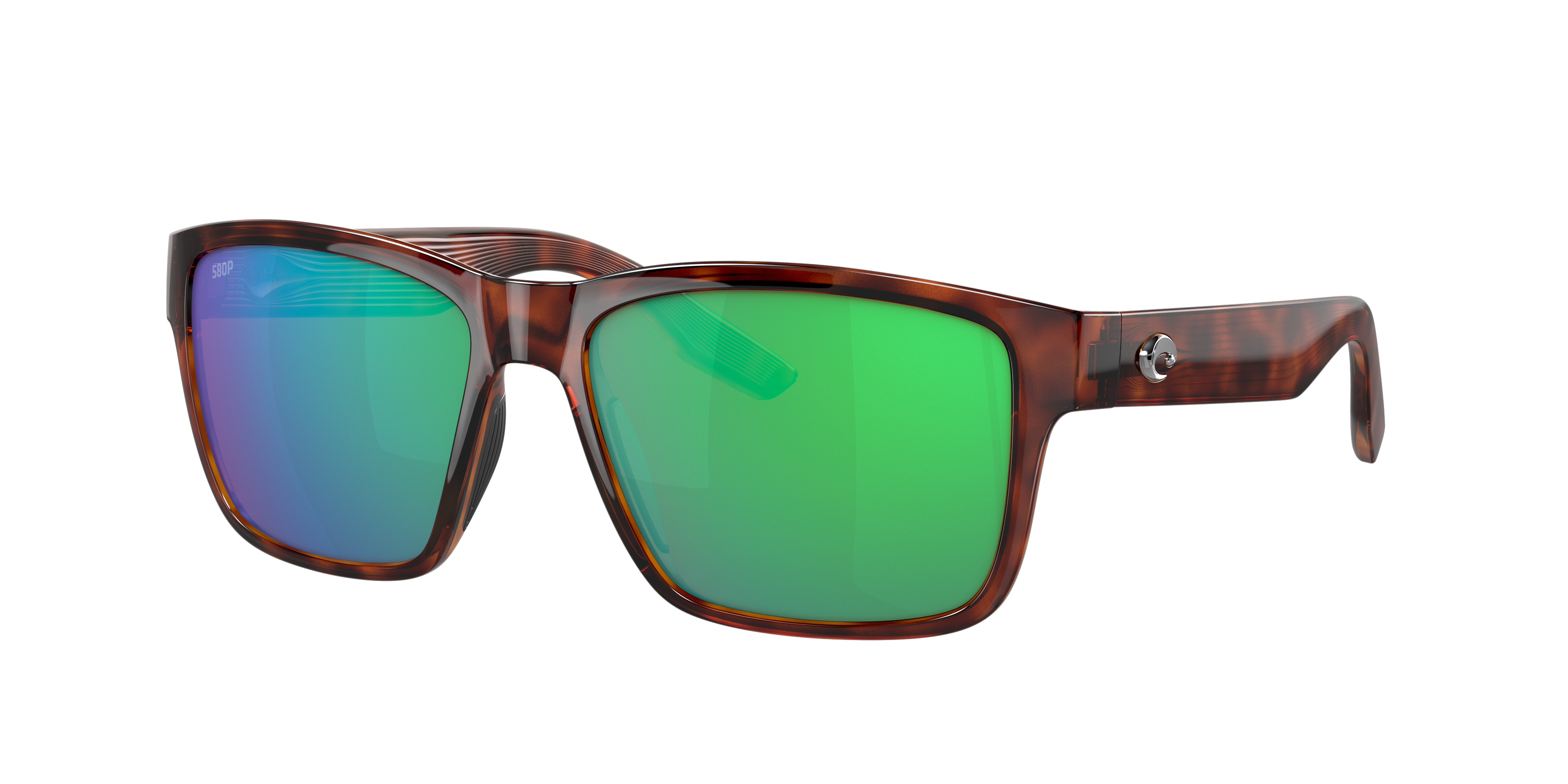 Costa Man Sunglass Paunch -  Frame color: Tortoise, Lens color: Green Mirror