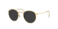 Ray-Ban Round Metal S (50 - 21) with Green lenses and Gold frame