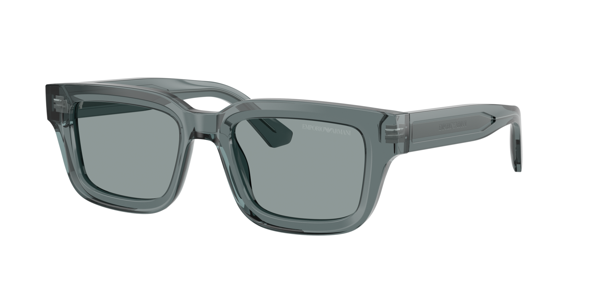 Emporio Armani Man Sunglass EA4270 -  Frame color: Shiny Transparent Grey, Lens color: Dark Grey