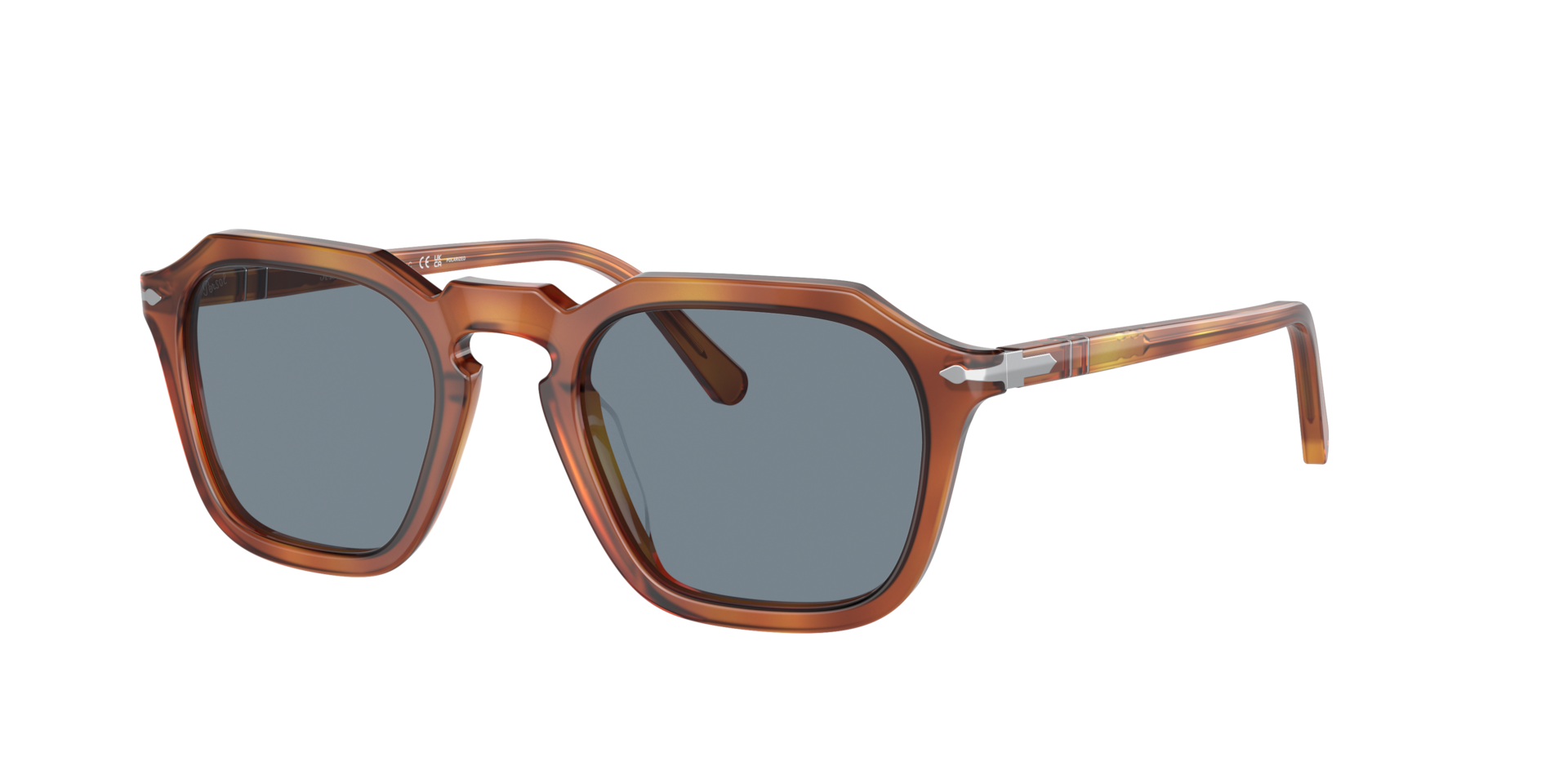 Persol Unisex Sunglass PO3292S -  Frame color: Terra Di Siena, Lens color: Light Blue