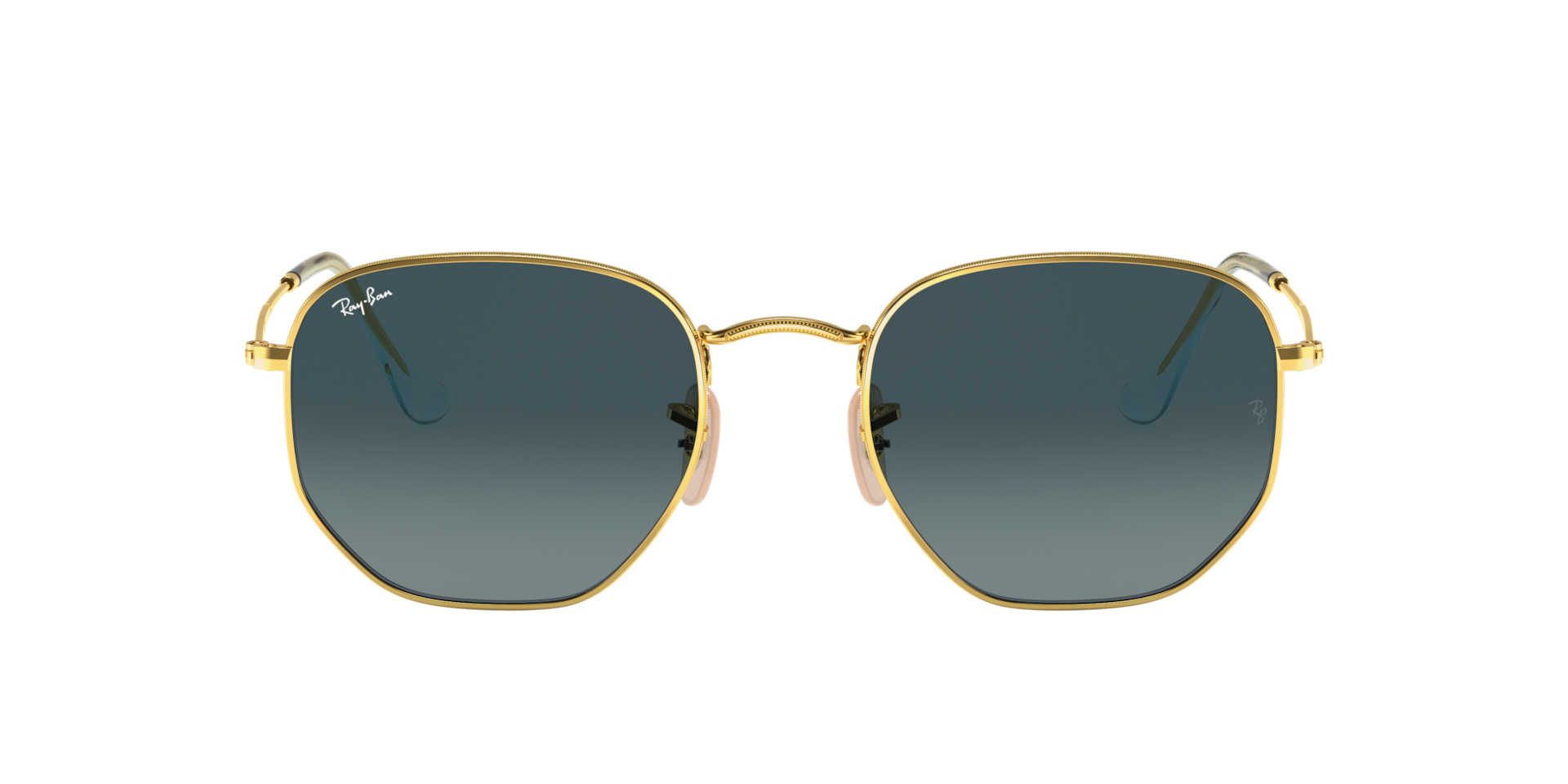 Ray-Ban Hexagonal Flat Lenses M (51 - 21) with Blue lenses and