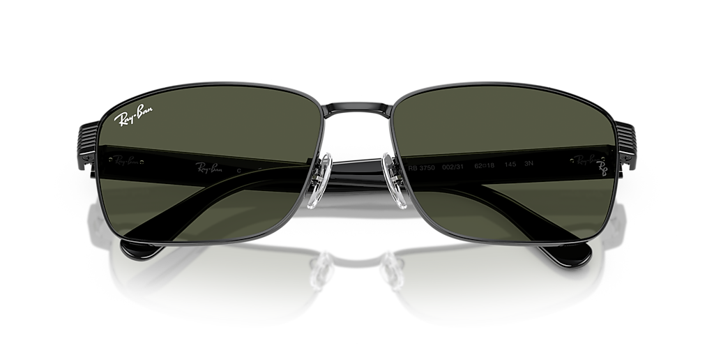 Ray-Ban RB3750 XXL (62 - 18) with Green lenses and Black frame