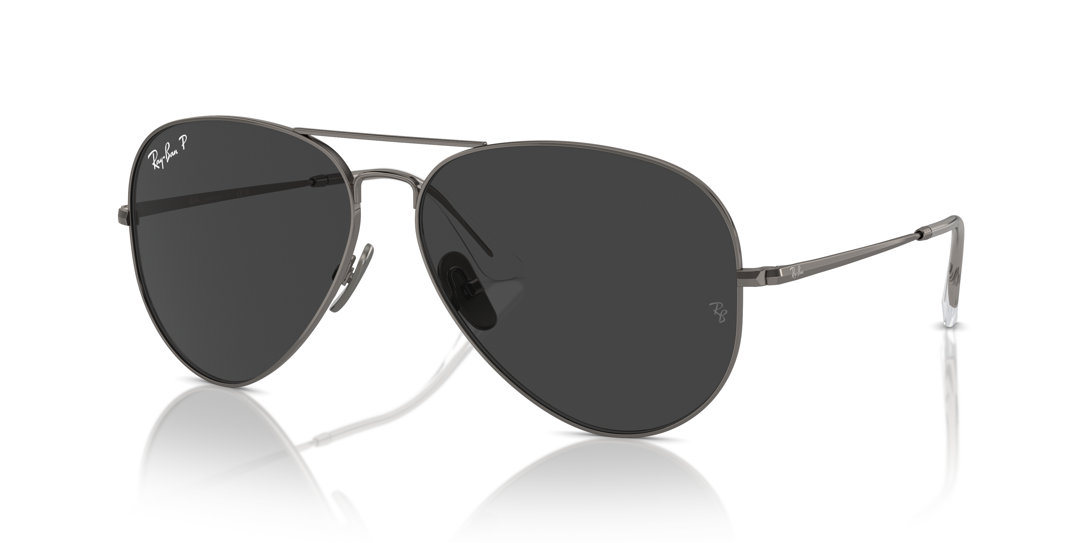 Ray-Ban Aviator Titanium L (58 - 14) with Black lenses and Grey