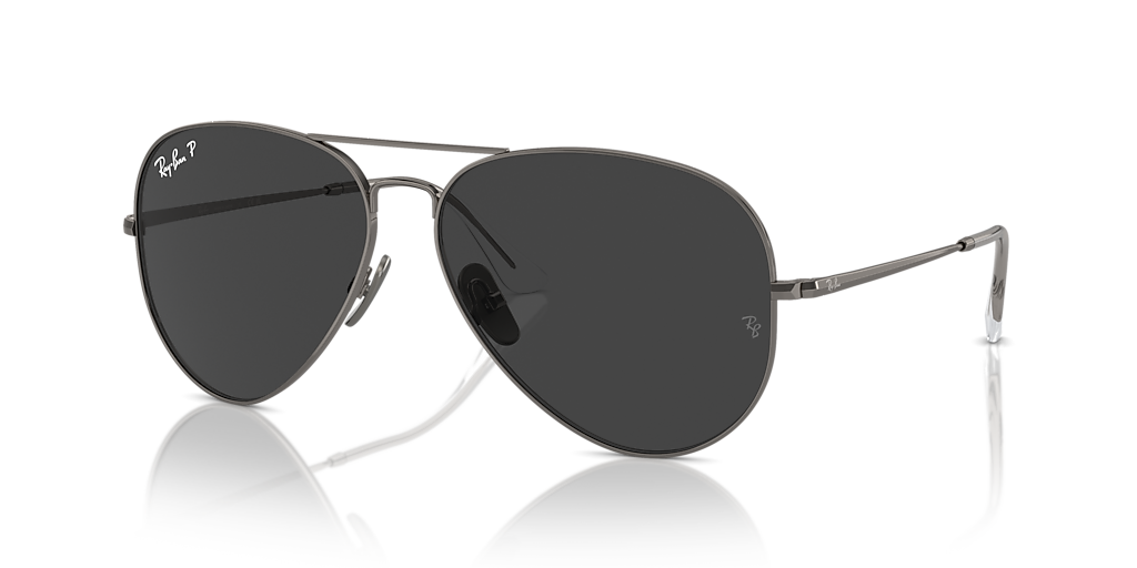Ray-Ban Aviator Titanium XXL (62 - 14) with Black lenses and Grey