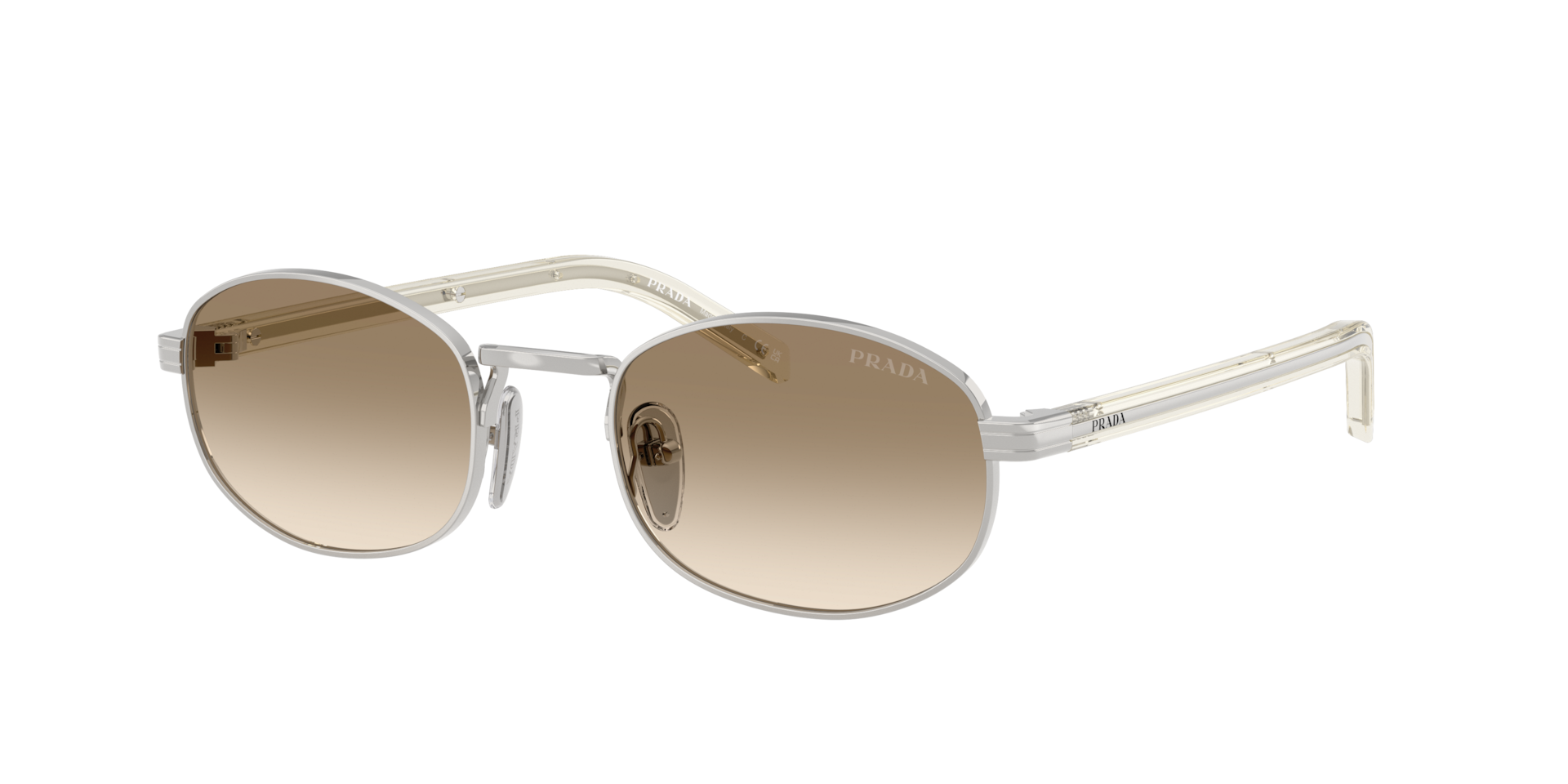 Prada Woman Sunglass PR B53S -  Frame color: Silver, Lens color: Light Yellow Gradient Brown
