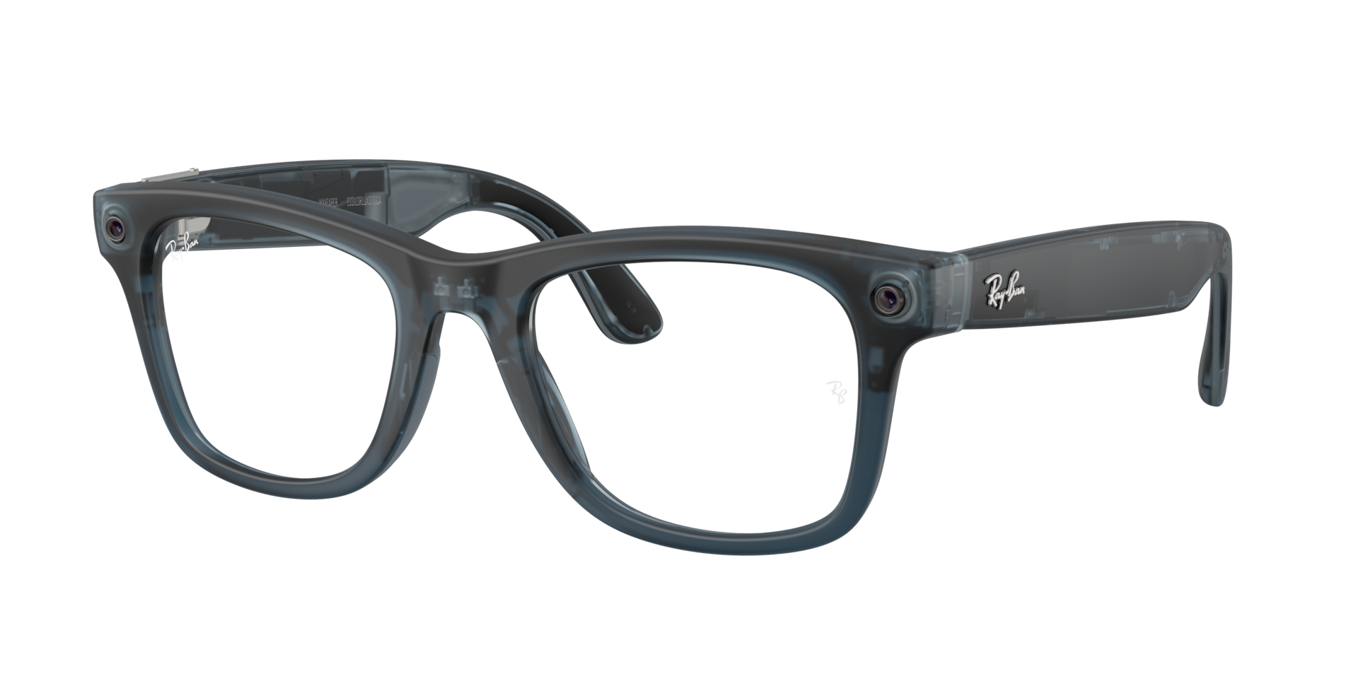 RayBan Unisex RayBan Meta Gen 3 Wayfarer Frame color Transparent Ocean Blue Lens color ClearGrey