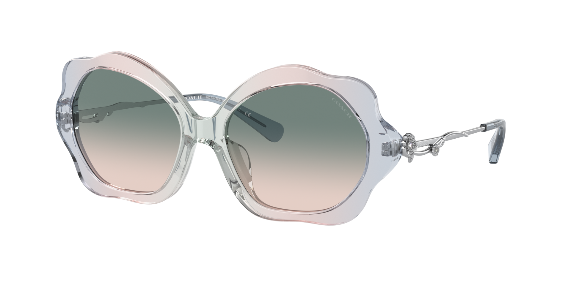 Coach Woman Sunglass HC8346BU C9200 -  Frame color: Gradient Transparent Blue, Lens color: Green Pink Gradient