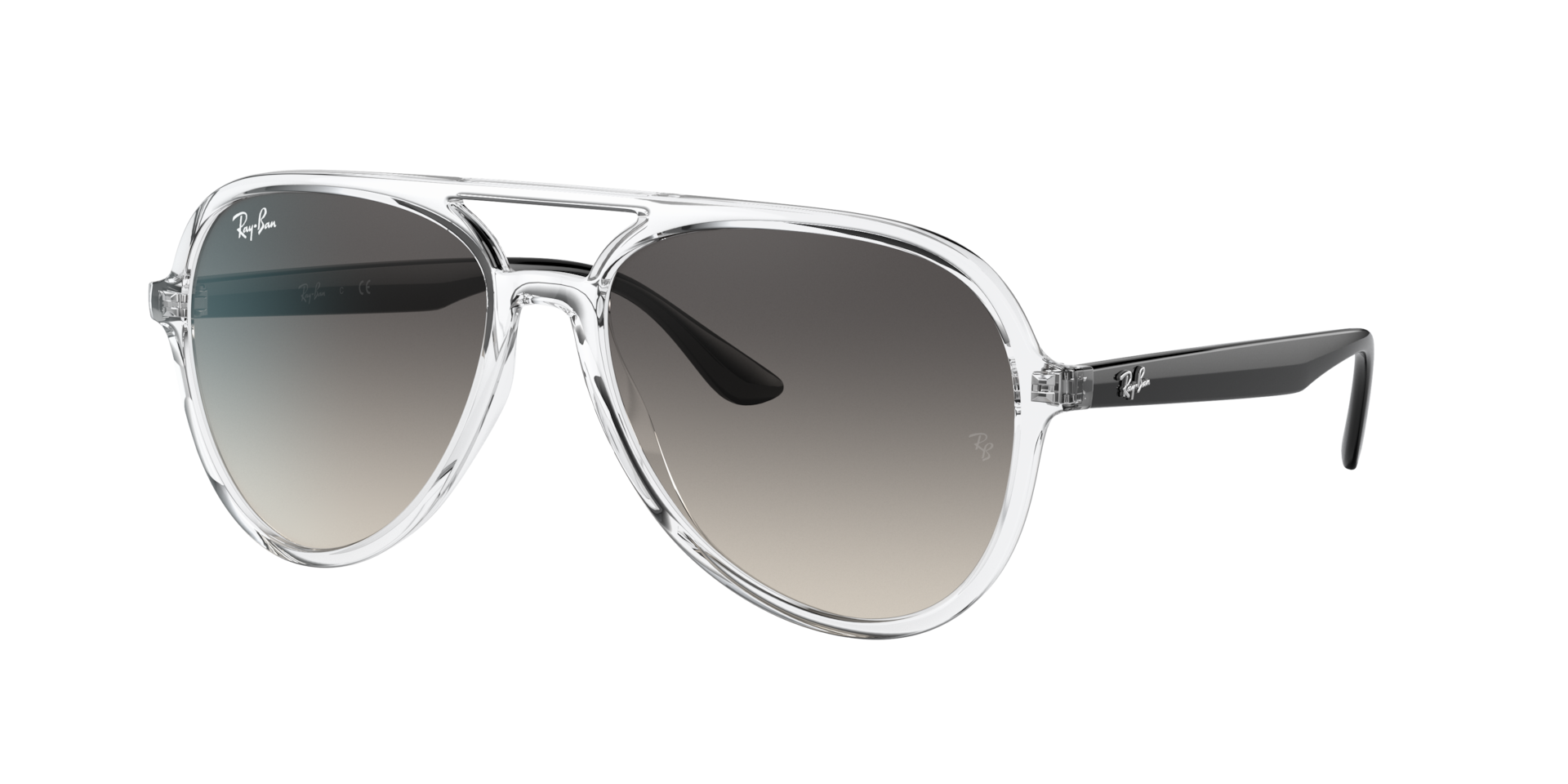 Ray-Ban RB4376 L (57 - 16) with Grey lenses and Transparent frame