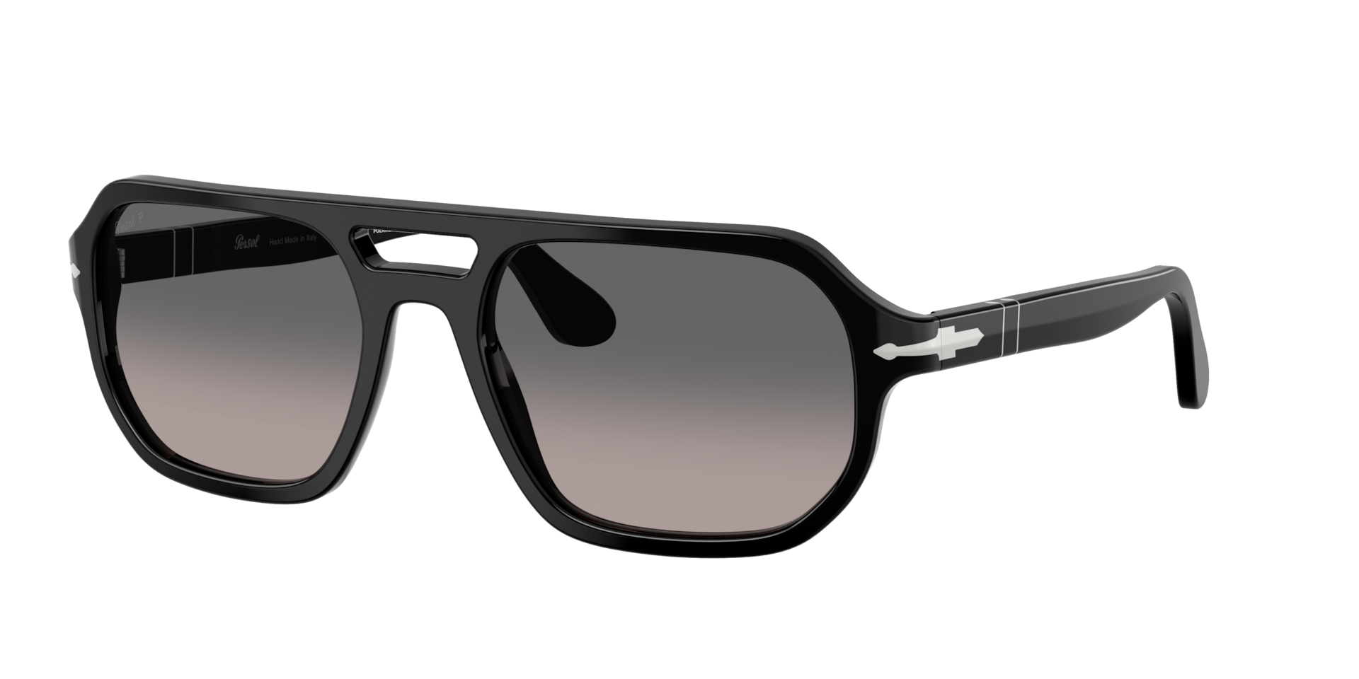 Persol Unisex Sunglass PO3393S - Guido - Rahmenfarbe: Schwarz, Linsenfarbe: Gradient Grey Polarized
