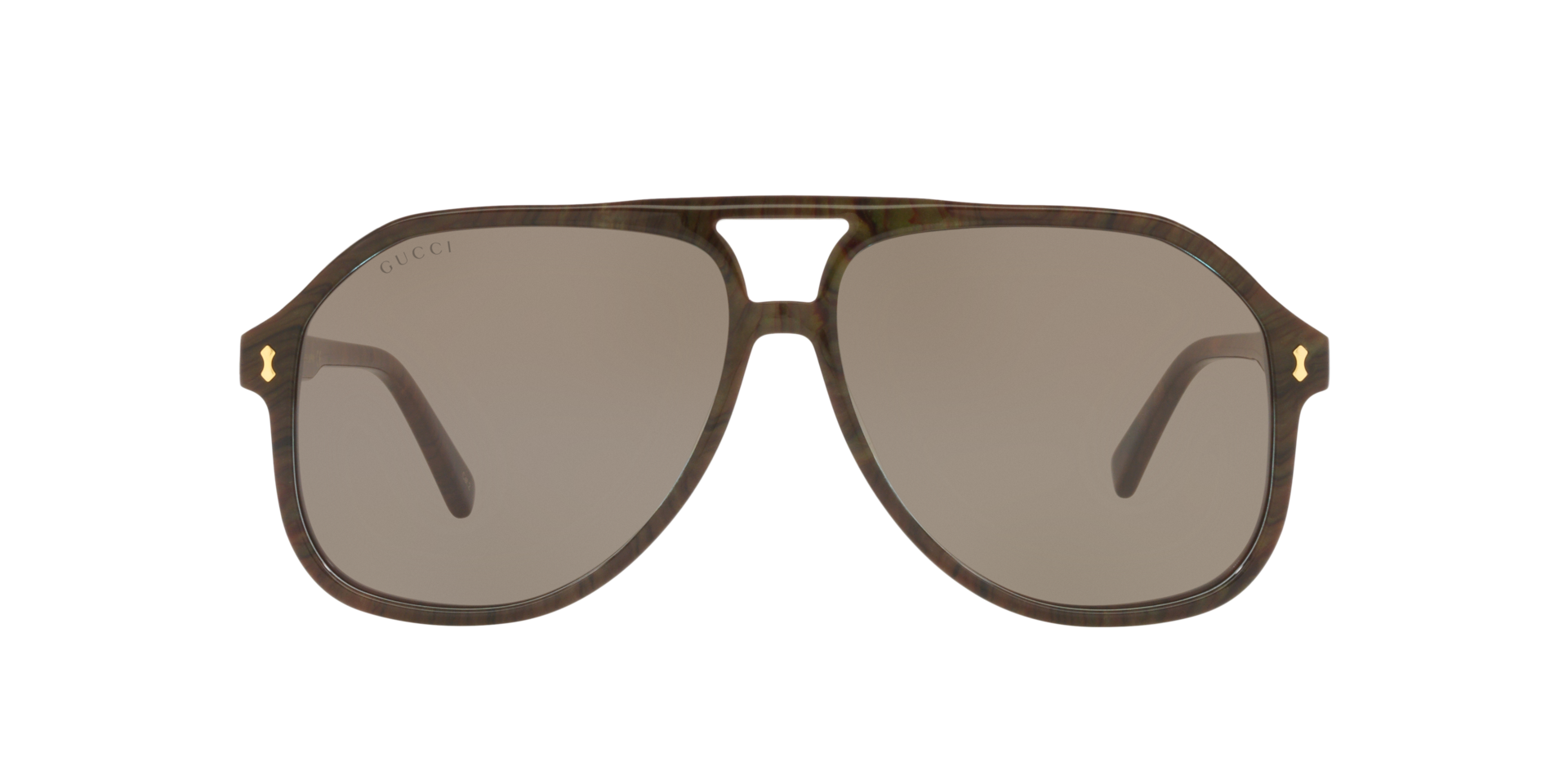 小物 Archive GUCCI l plate sunglasses Gucci GG1042S L (60 - 13) com Lentes Cinza e Armação Marrom