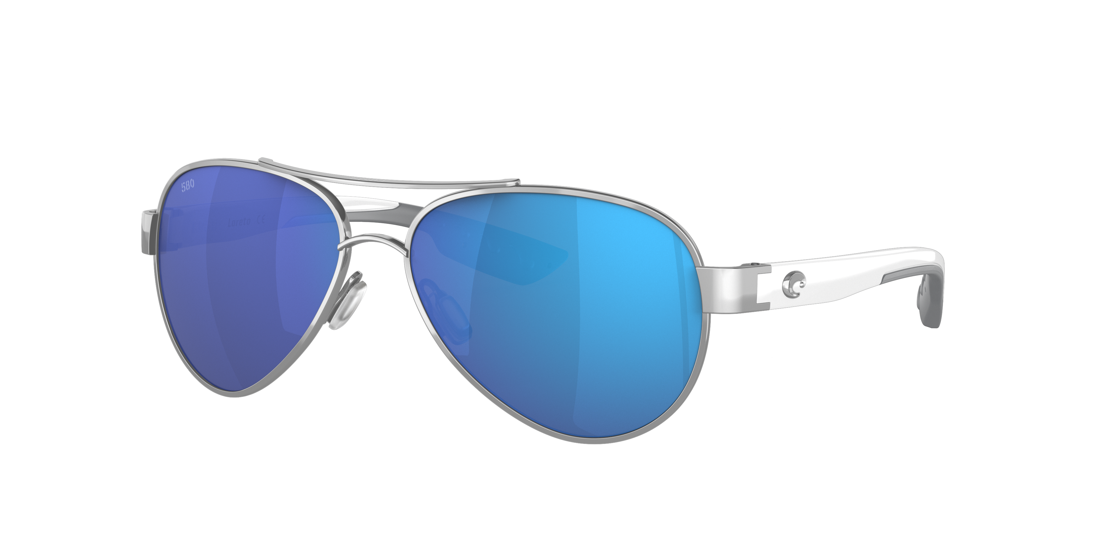Costa Woman Sunglass Loreto -  Frame color: Palladium, Lens color: Blue Mirror