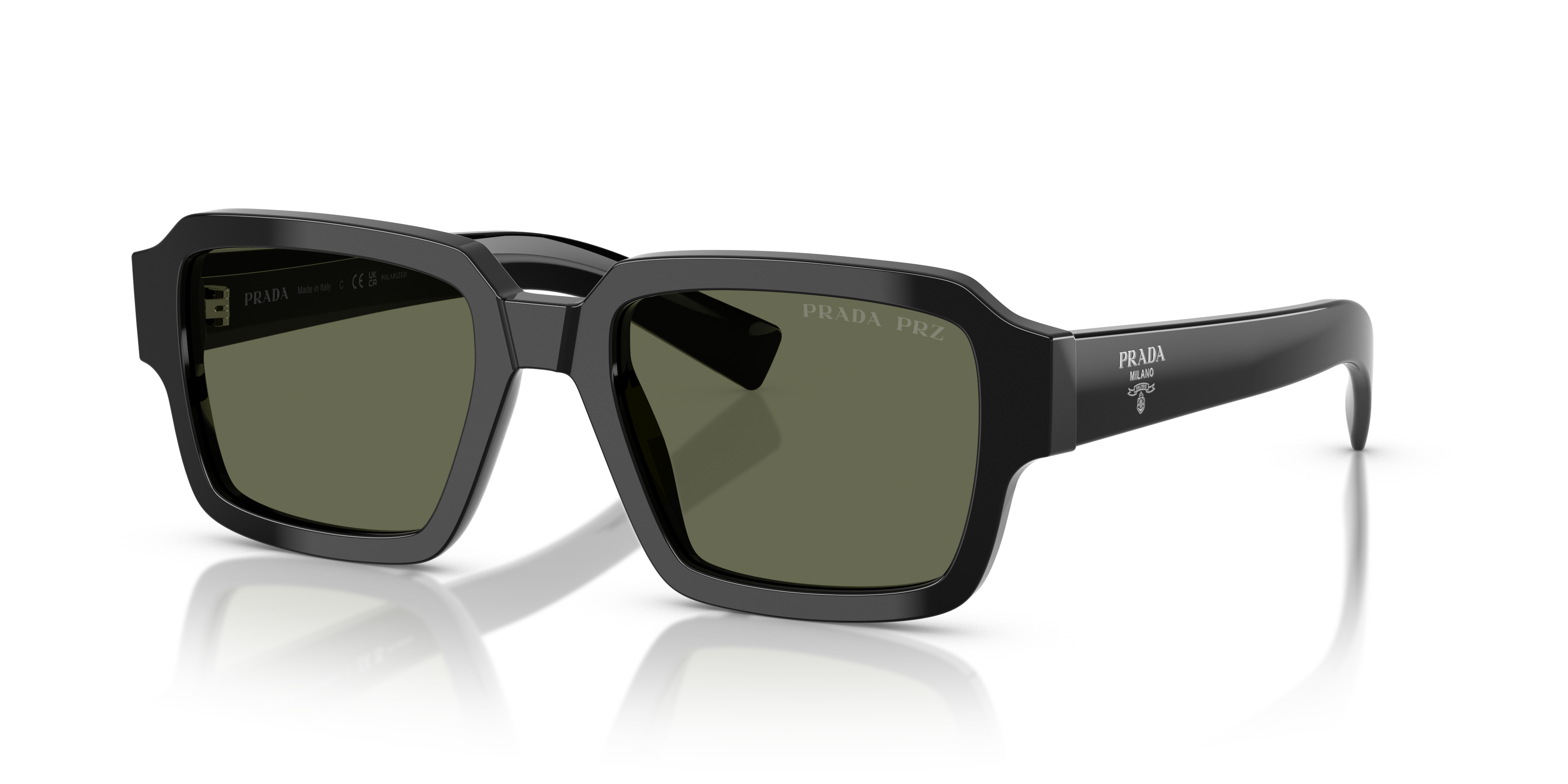 Prada PR 02ZS S (52 - 20) with Green lenses and Black frame