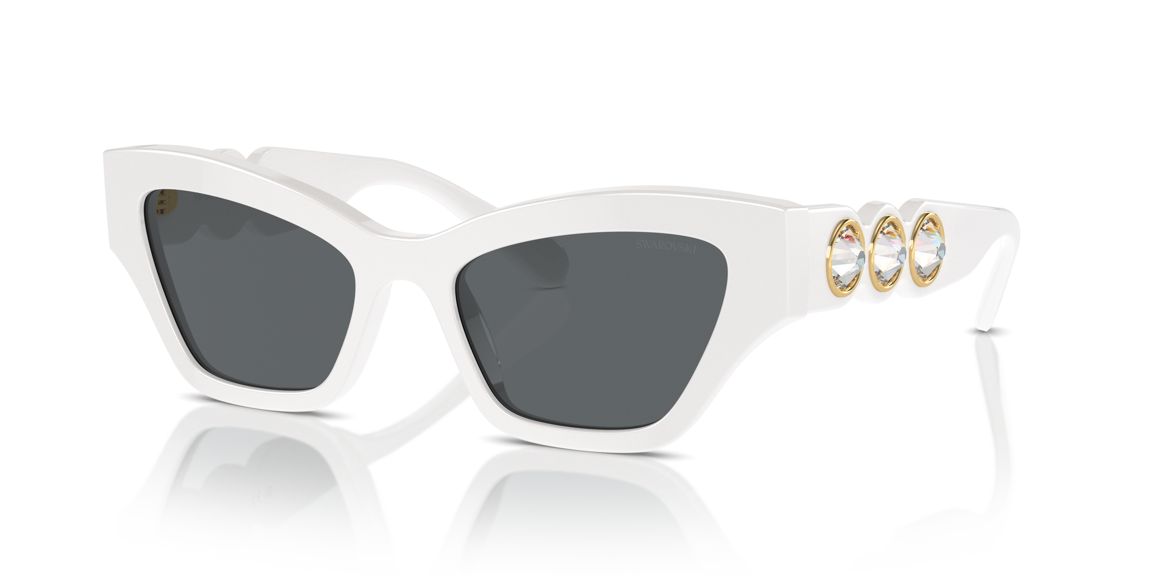 Swarovski SK6021 M (53 - 19) with Grey lenses and White frame