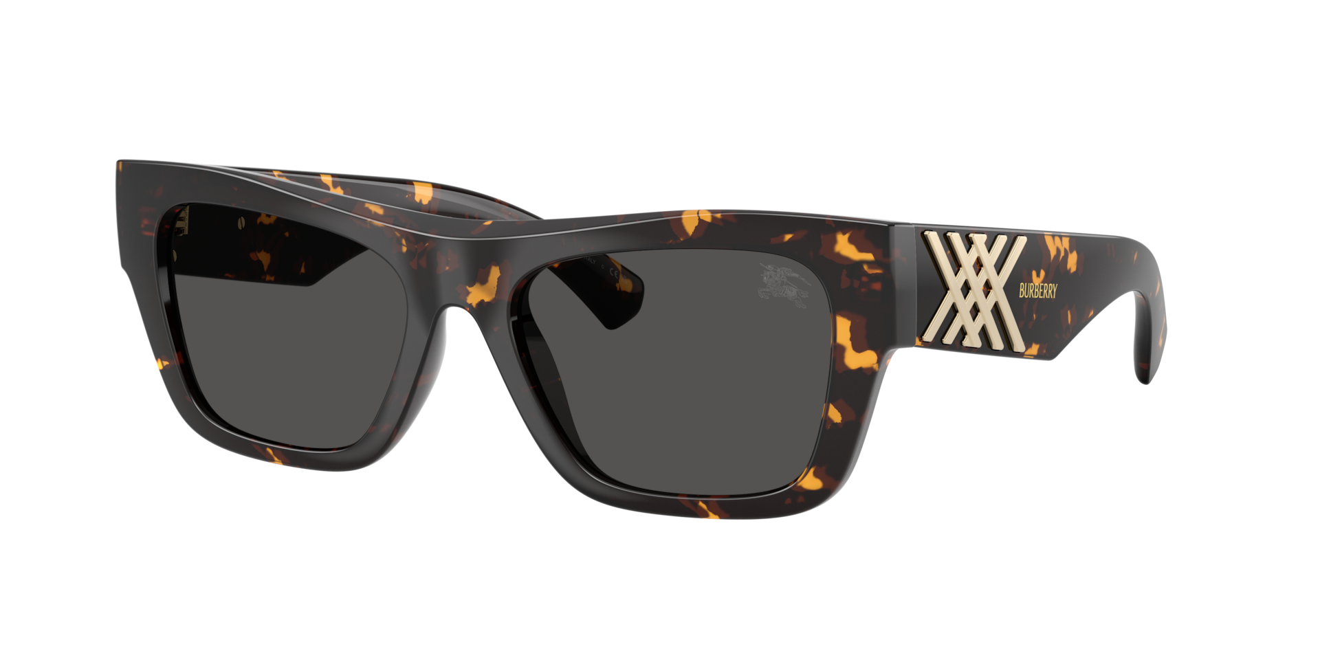 Burberry Grey Woman Be4490u 410687 Sunglasses Injected Turtle Squared Normal - Image 4