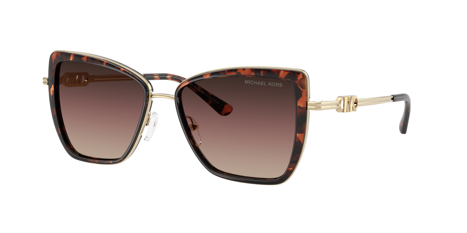 Michael Kors Femme Sunglass Sea Island - Couleur du Monture: Écaille de tortue ambré, Couleur de Lentille: Dégradé marron