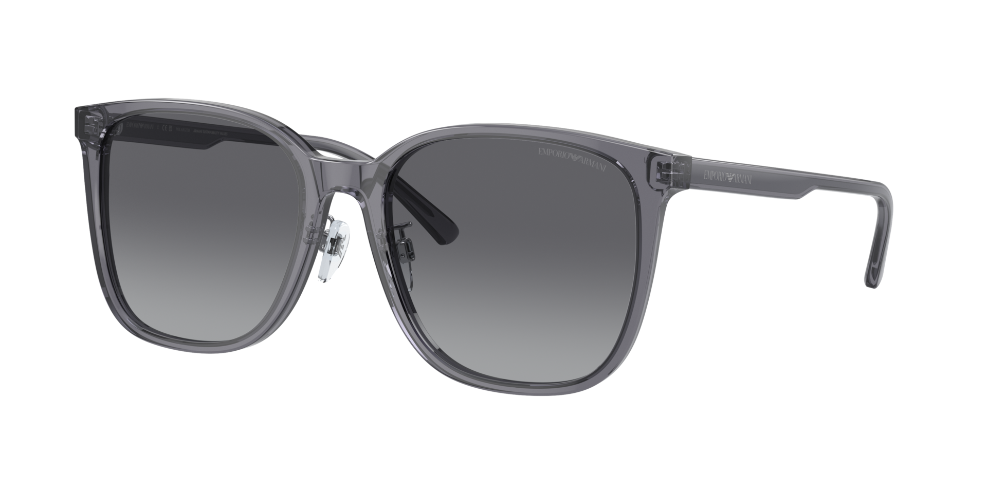 Emporio Armani Man Sunglass EA4206D -  Frame color: Shiny Transparent Grey, Lens color: Polarized Grey Gradient