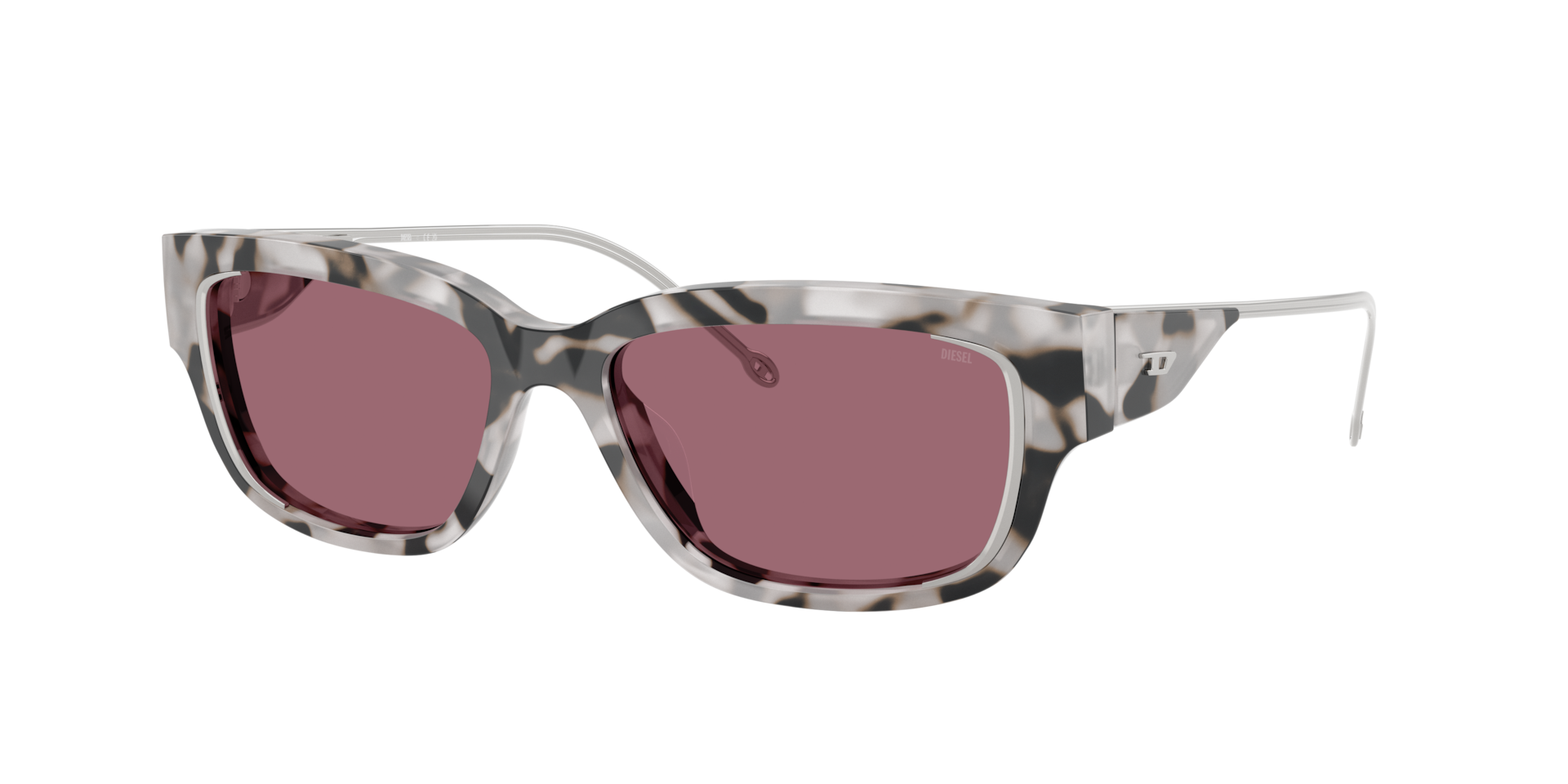 Diesel Unisex Red Dl2002mu 721/B5 Sunglasses Acetate Grey Squa Normal - Image 2