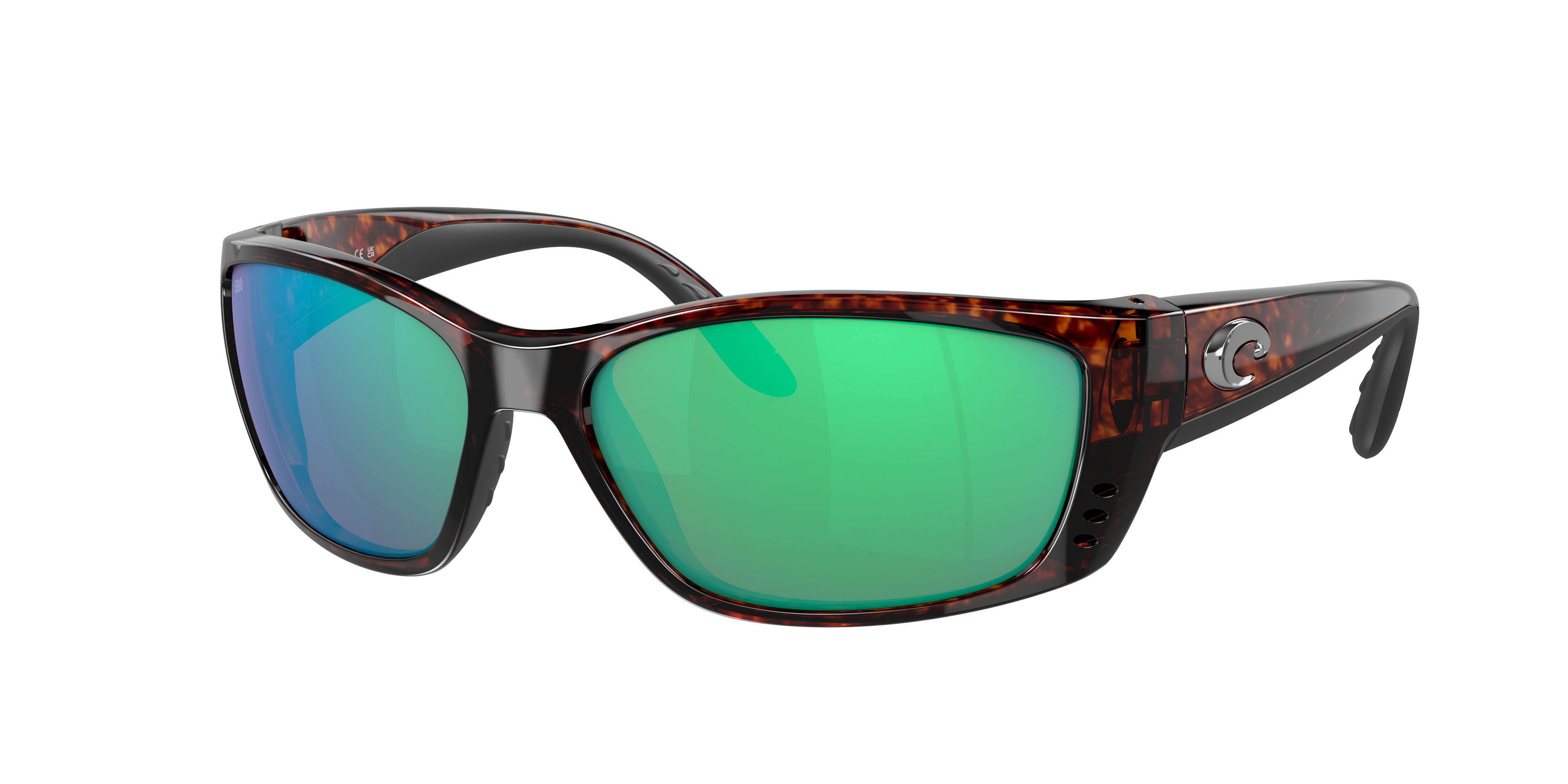 Costa Man Sunglass Fisch -  Frame color: Tortoise, Lens color: Green Mirror