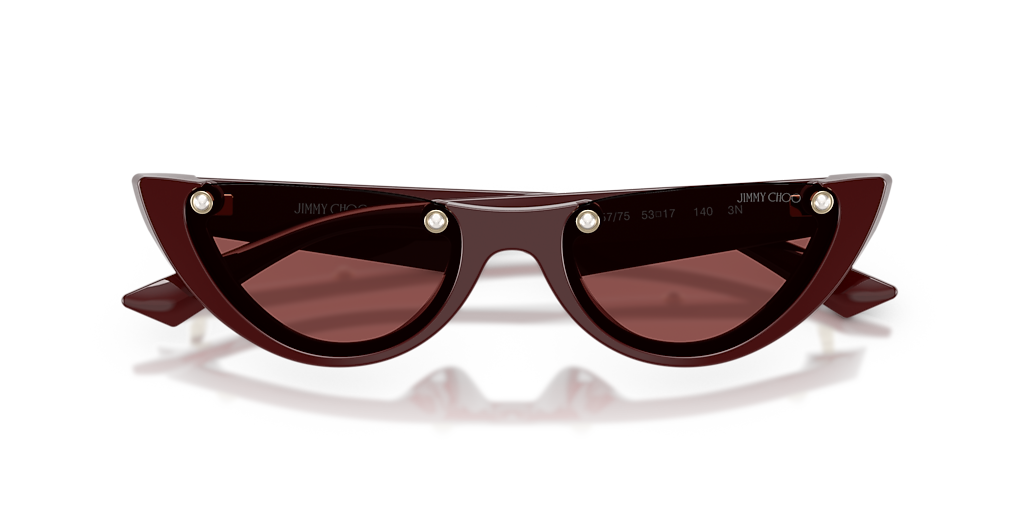 Jimmy Choo Oversized Red Cat-Eye Sunglasses with Dark Lenses Jimmy Choo - Lucine - Red Cat Eye Sunglasses with Glitter  main image 4