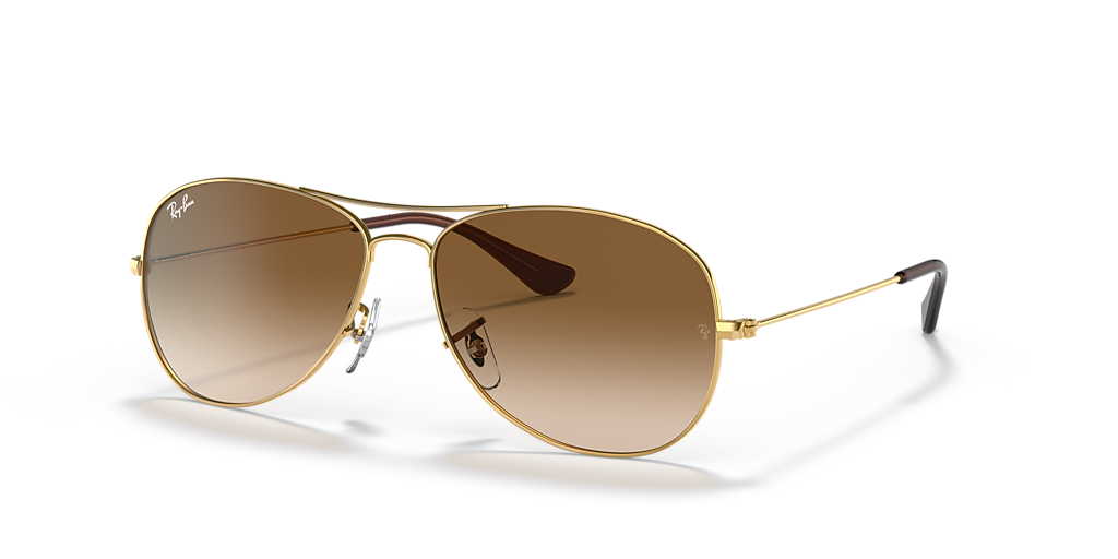 Ray-Ban Cockpit M (56 - 14) with Brown lenses and Gold frame