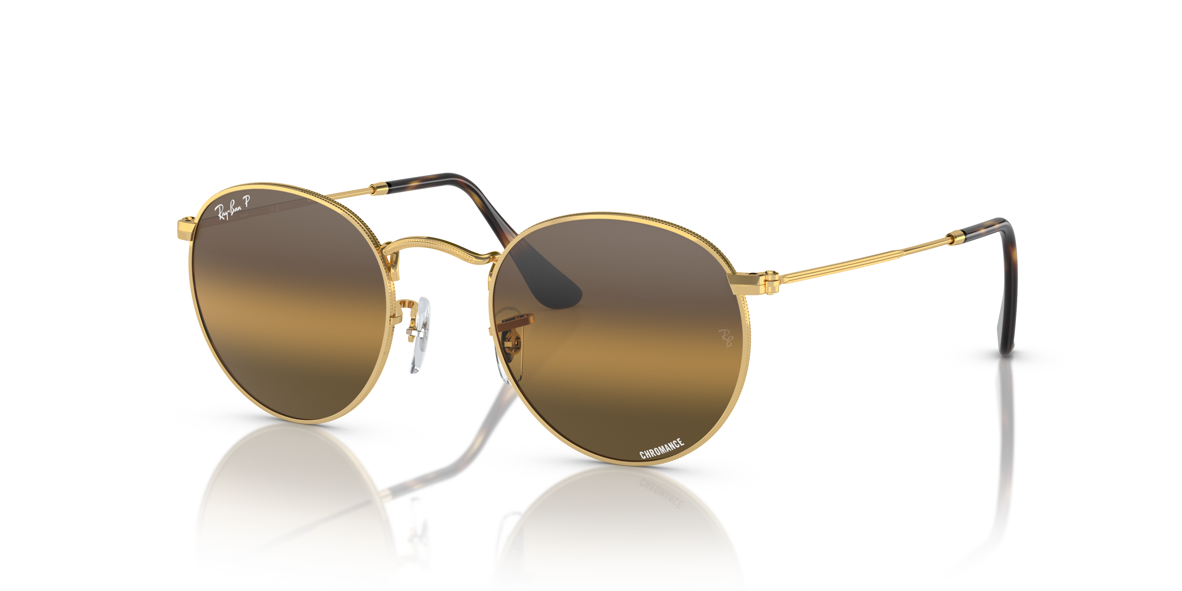 Ray-Ban Round Metal Polarized+ Lenses L (53 - 21) with Brown