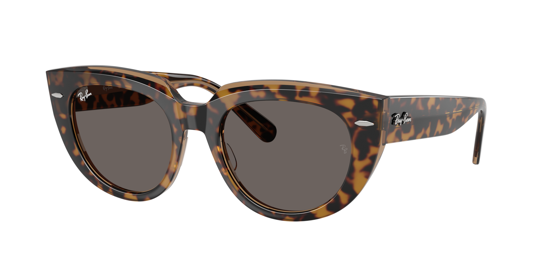 Ray-Ban Woman Sunglass Doreen -  Frame color: Havana On Transparent Brown, Lens color: Dark Grey