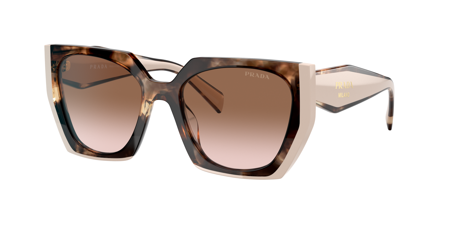 Prada PR 15WSF M (55 - 19) with Brown lenses and Tortoise frame