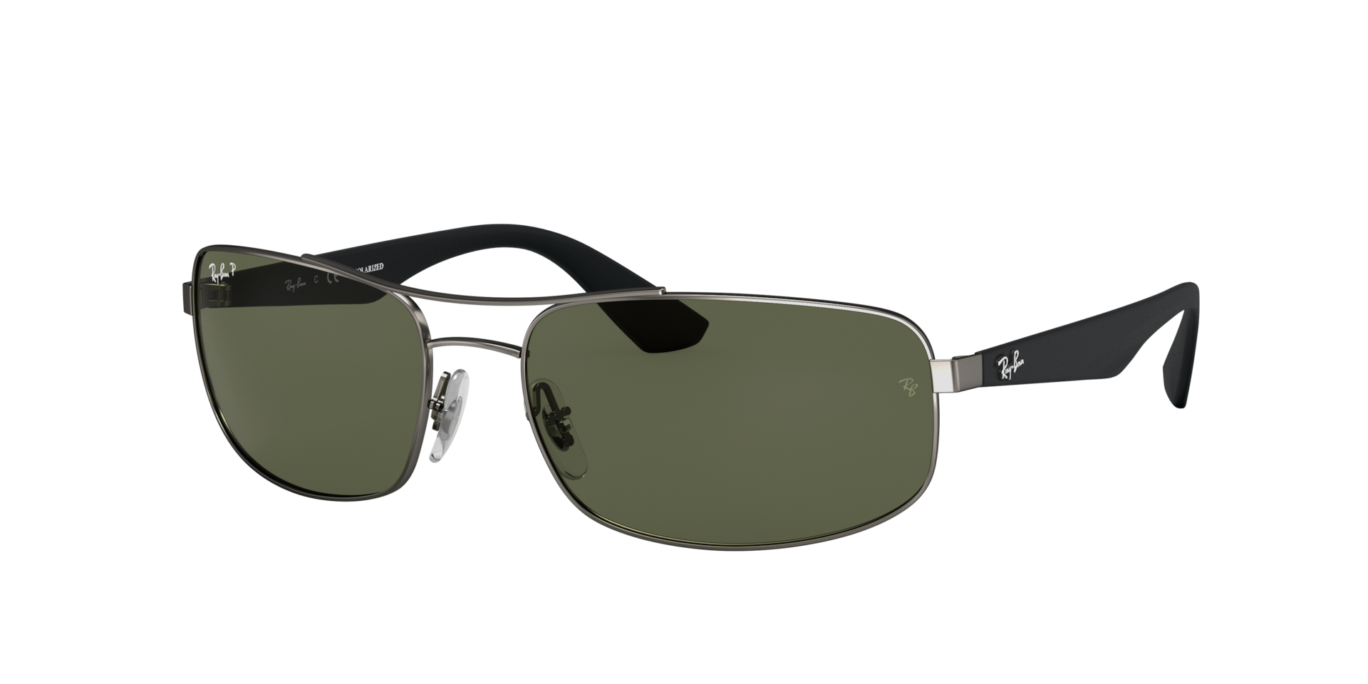 Ray-Ban Homme Sunglass RB3527 - Couleur du Monture Gunmetal Couleur de Lentille Vert G-15 polaris 84 €