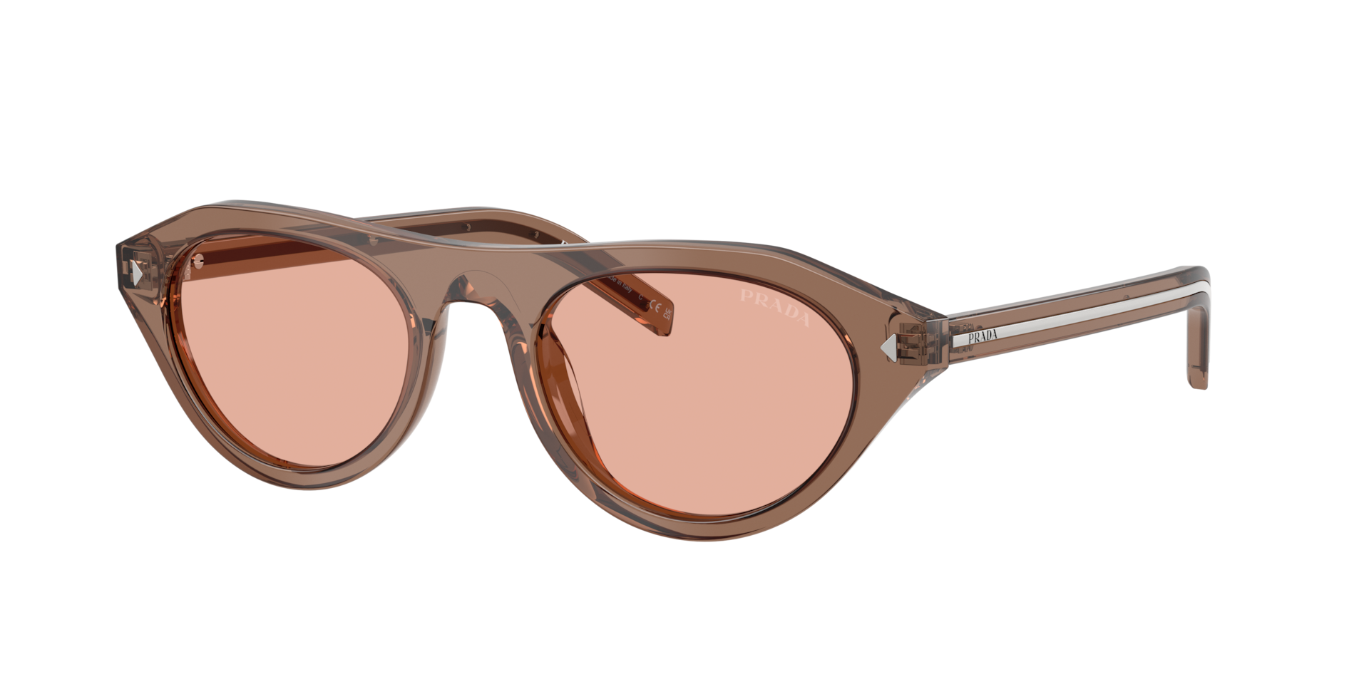 Prada Woman Sunglass PR B15S -  Frame color: Transparent Clay, Lens color: Pink