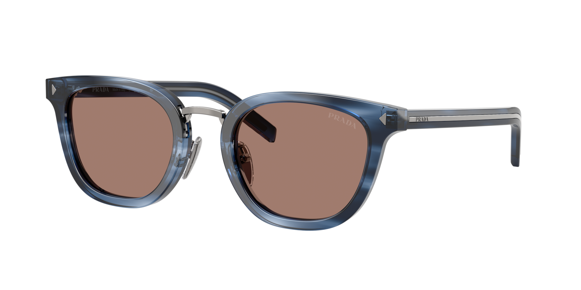 Prada Man Sunglass PR C01SD -  Frame color: Blue Havana, Lens color: Brown