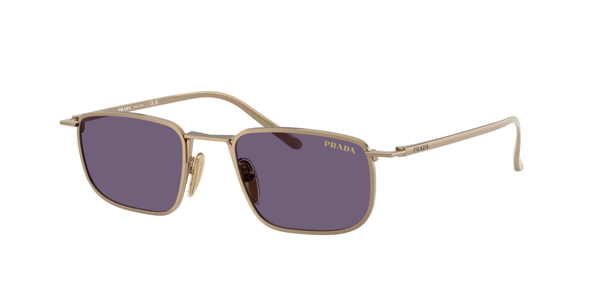 Prada Man Sunglass PR D52S -  Frame color: Brass, Lens color: Violet
