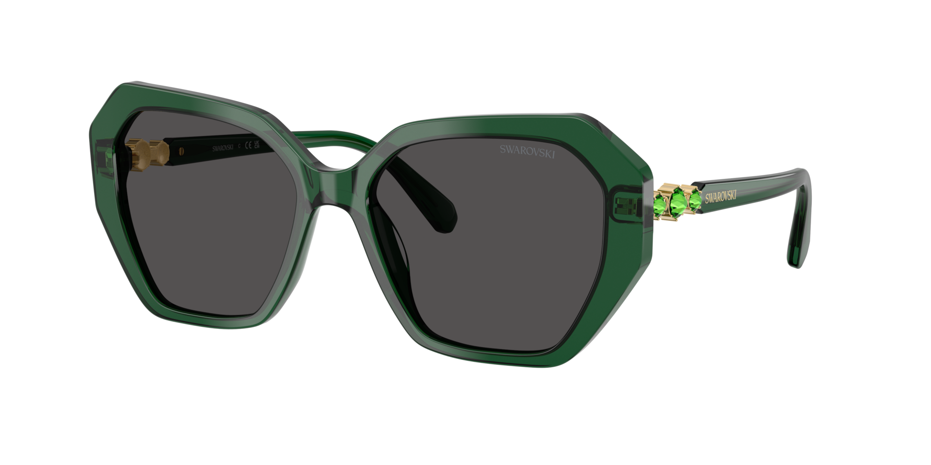 Swarovski Woman Sunglass SK6017 -  Frame color: Transparent Green, Lens color: Dark Grey