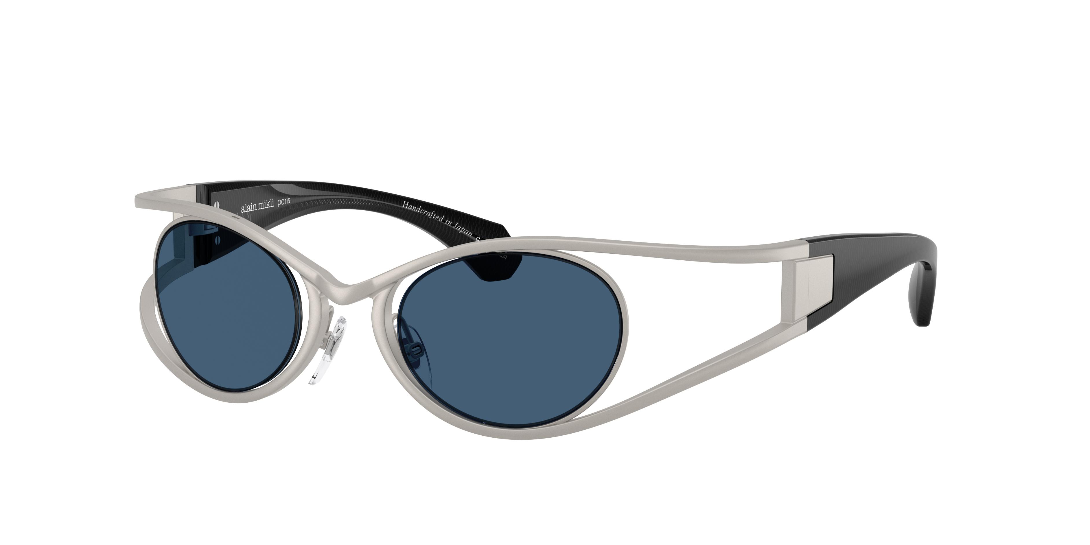 Alain Mikli A04501T XL (43 - 22) with Blue lenses and Silver frame