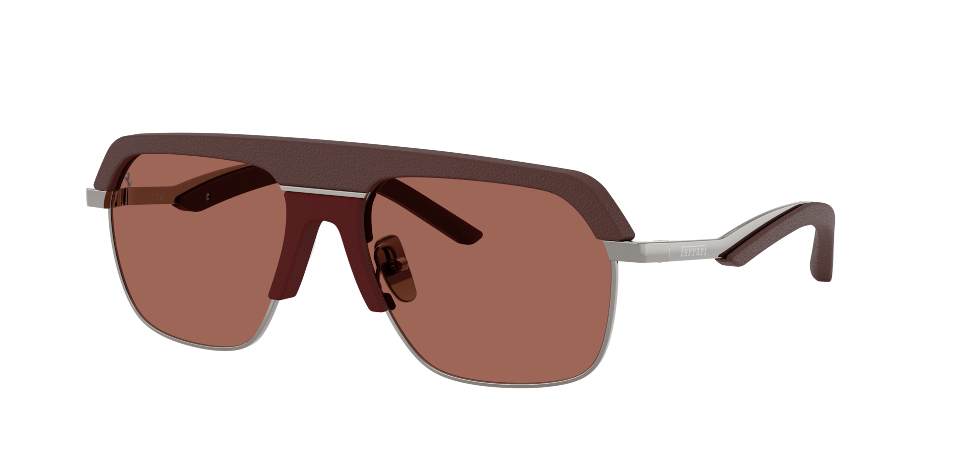 Ferrari Unisex Sunglass FH1026Q - Couleur du Monture: Lie de vin, Couleur de Lentille: Brun