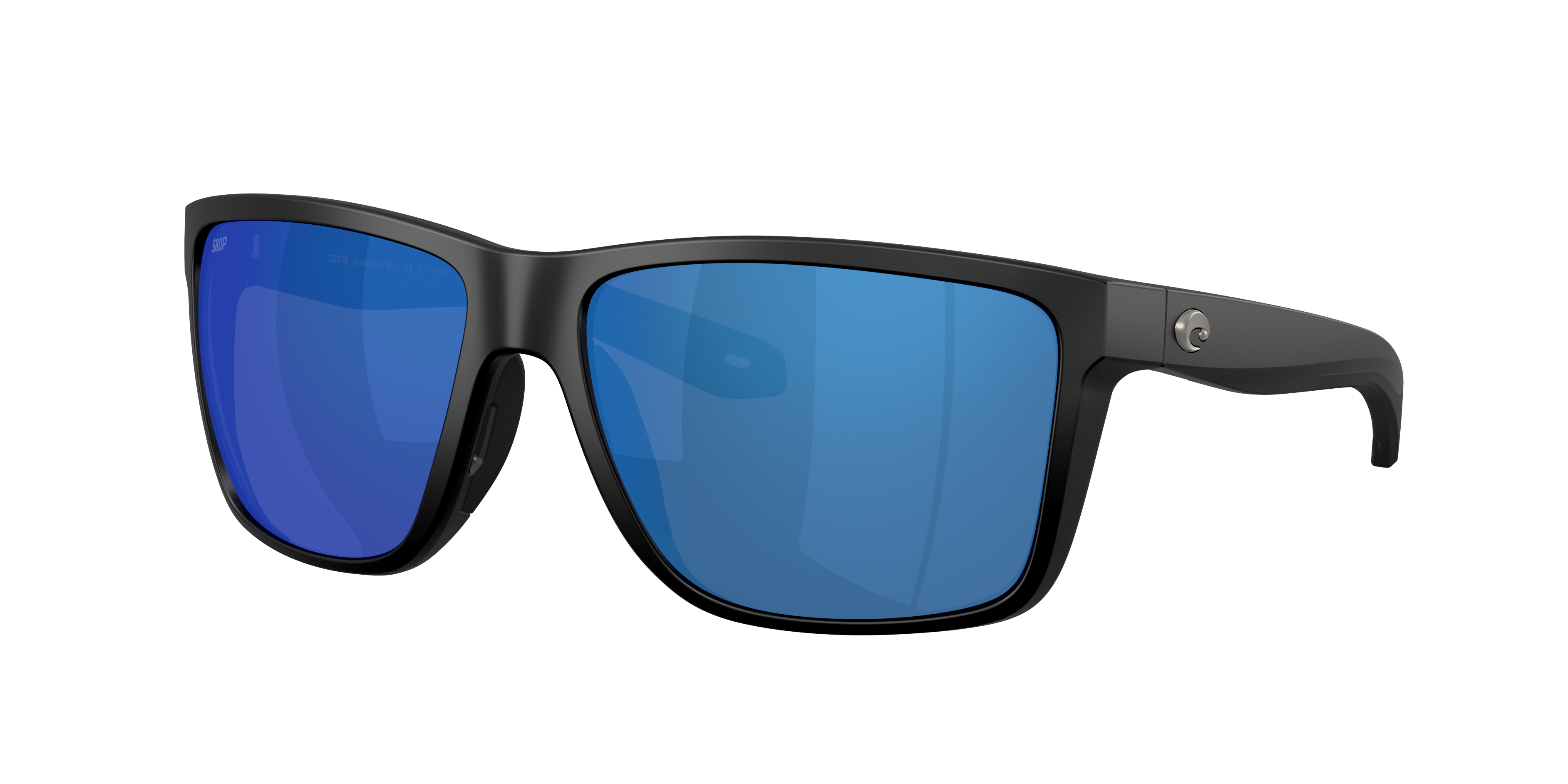 Costa Man Sunglass Broadbill II XL -  Frame color: Matte Black, Lens color: Blue Mirror