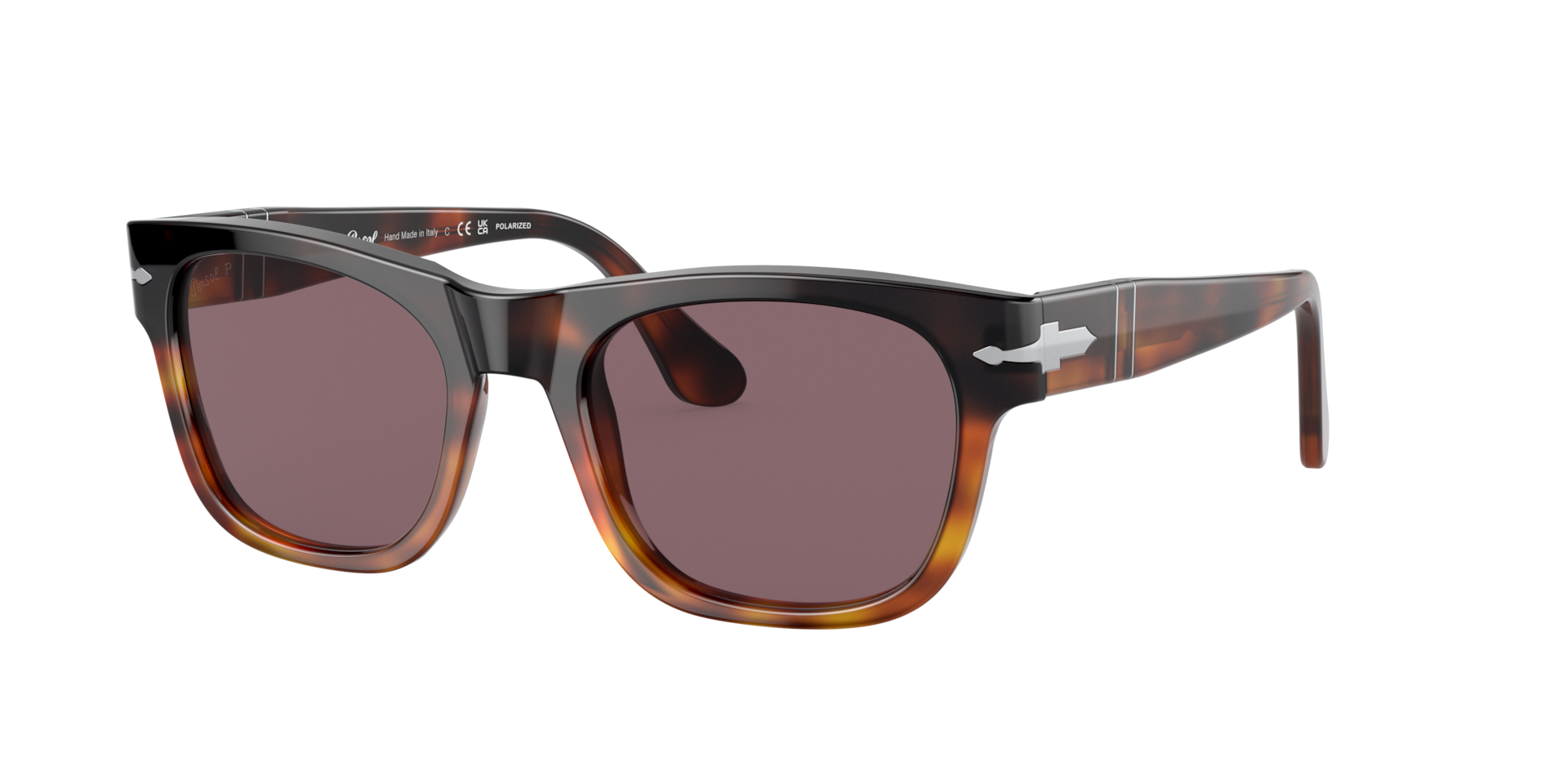 Persol Unisex Sunglass PO3269S -  Frame color: Red, Lens color: Dark Violet Polarised