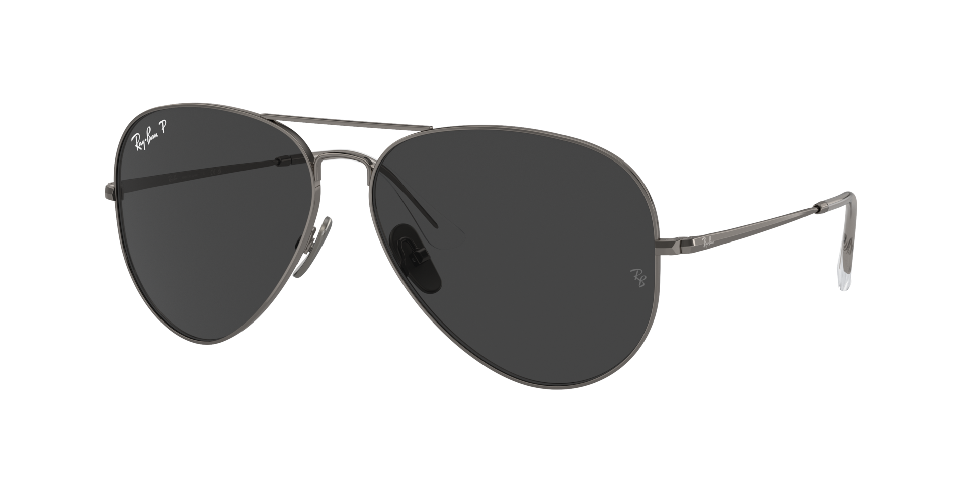Ray-Ban Aviator Titanium L (58 - 14) with Black lenses and Grey