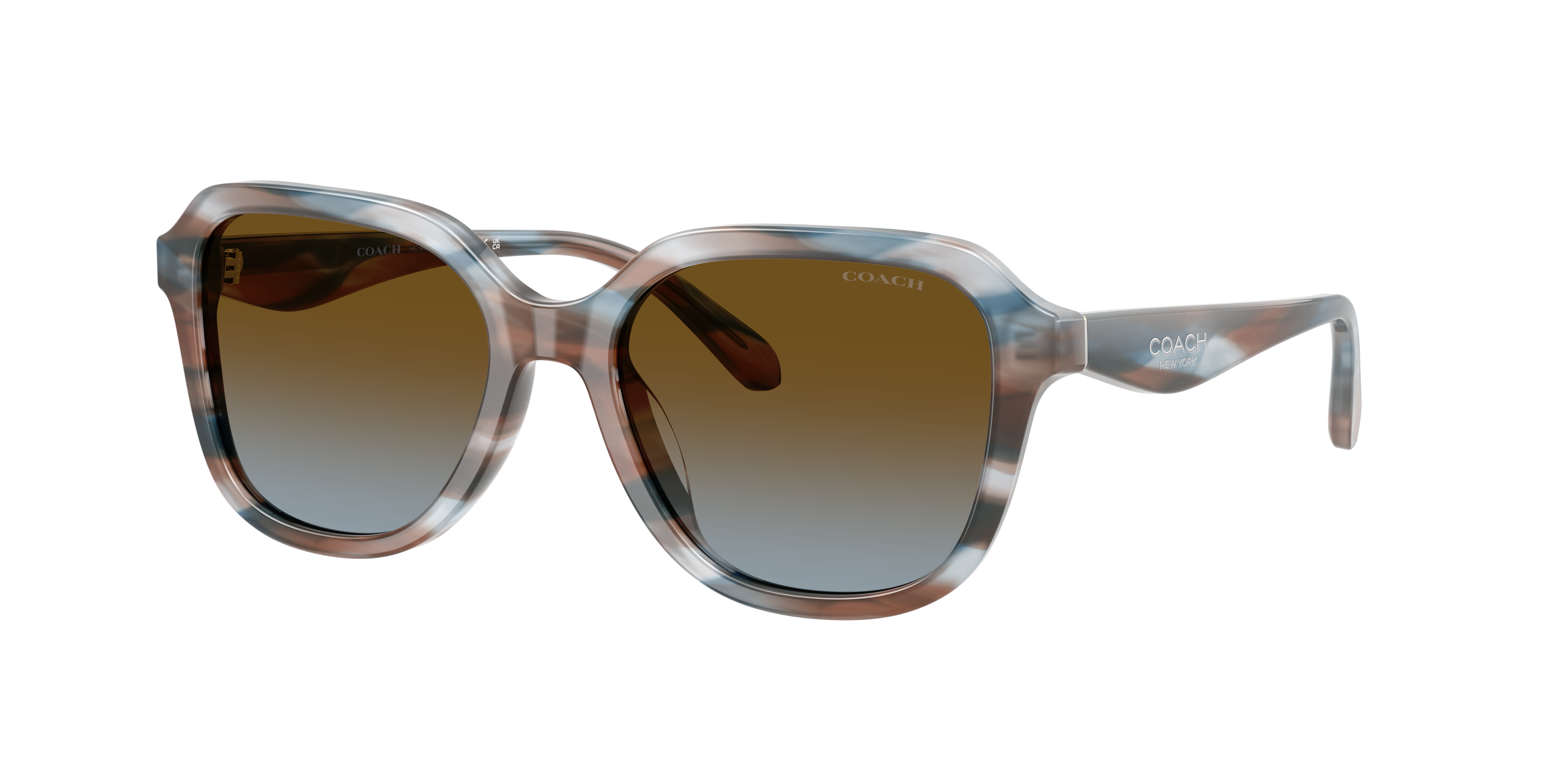 Coach Woman Sunglass CBY87 -  Frame color: Striated Maple/Blueberry, Lens color: Brown Blue Gradient