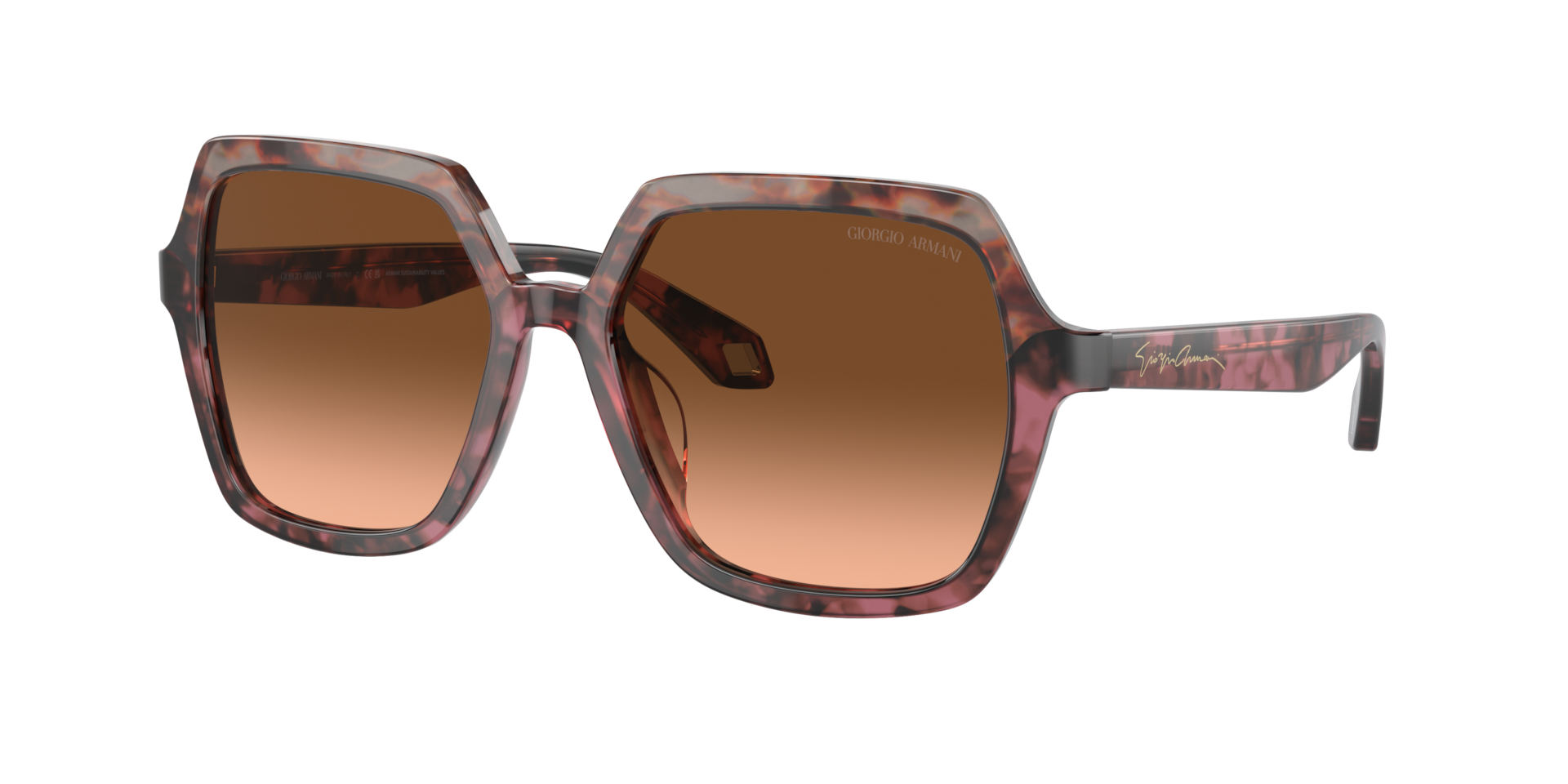 Giorgio Armani Femme Sunglass AR8193U - Couleur du Monture Gris Havanabordeaux Havana Couleur de Lentille Marron dgrad Rose 195 €